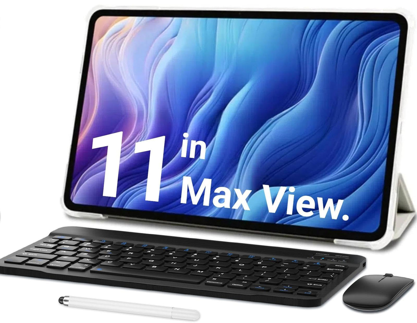 11 Inch Tablet Android 14 Tablets, 2024 New GMS Certified, Octa Core Tablet PC with Keyboard/Mouse/Case12GB RAM 128GB ROM 1TB Expand, 8000mAh, Fast Charging, 5GWiFi, BT5.0, FM, GPS (Black)