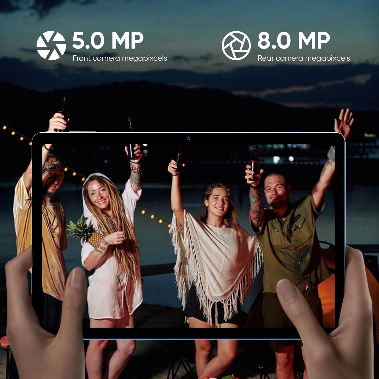 Android 14 Tablet,11 Inch Tablets with Octa Core Processor, 12GB RAM + 128GB ROM 1TB Expand, Widevine L1, 8000mAh Battery, 2.4/5Ghz Dual Band WiFi/GPS/FM Radio,5/8MP Cameras, Case Included - Blue