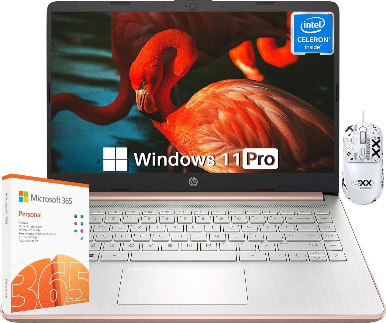 HP 2025 New Student Business Laptop, Intel N150 CPU(Beats N4120), 14 Inch LED Screen, 16GB RAM, 384GB Storage(128GB UFS+256GB MSD), Wi-Fi 6, Copilot AI, Office Pro Lifetime, Windows 11 Pro,w/Mouse