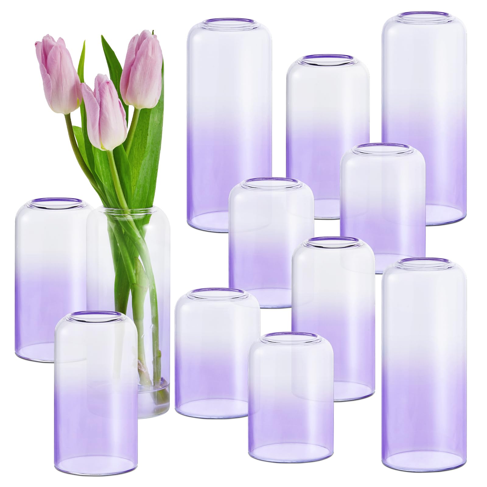 Glass Bud Vases Set of 24, Clear Flower Vase for Centerpieces,