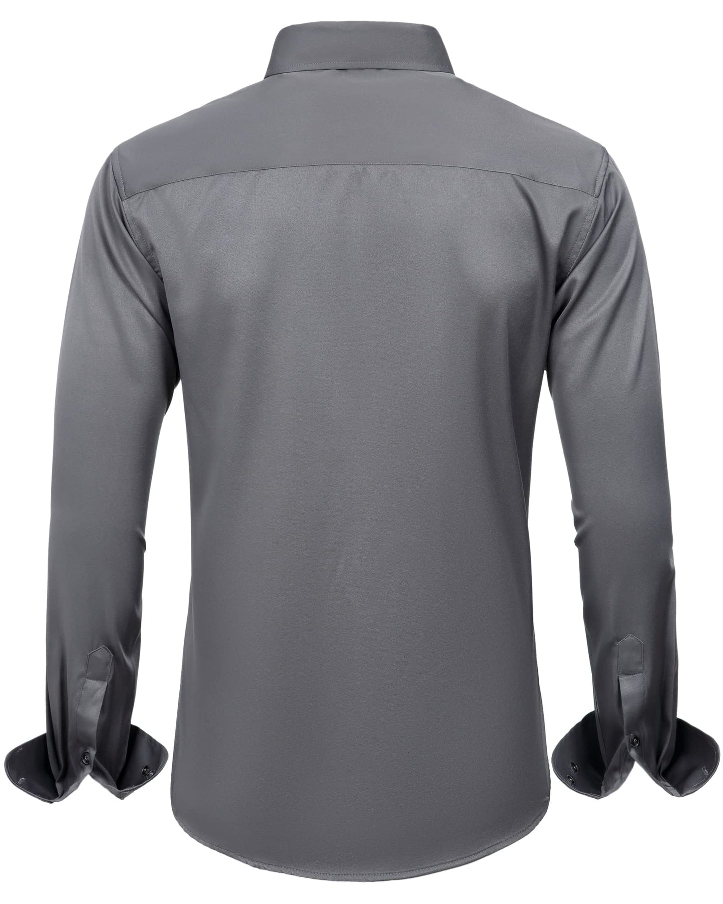 J.VER Men's Dress Shirts Solid Long Sleeve Stretch Wrinkle-Free Formal Shirt Business Casual Button Down Shirts White