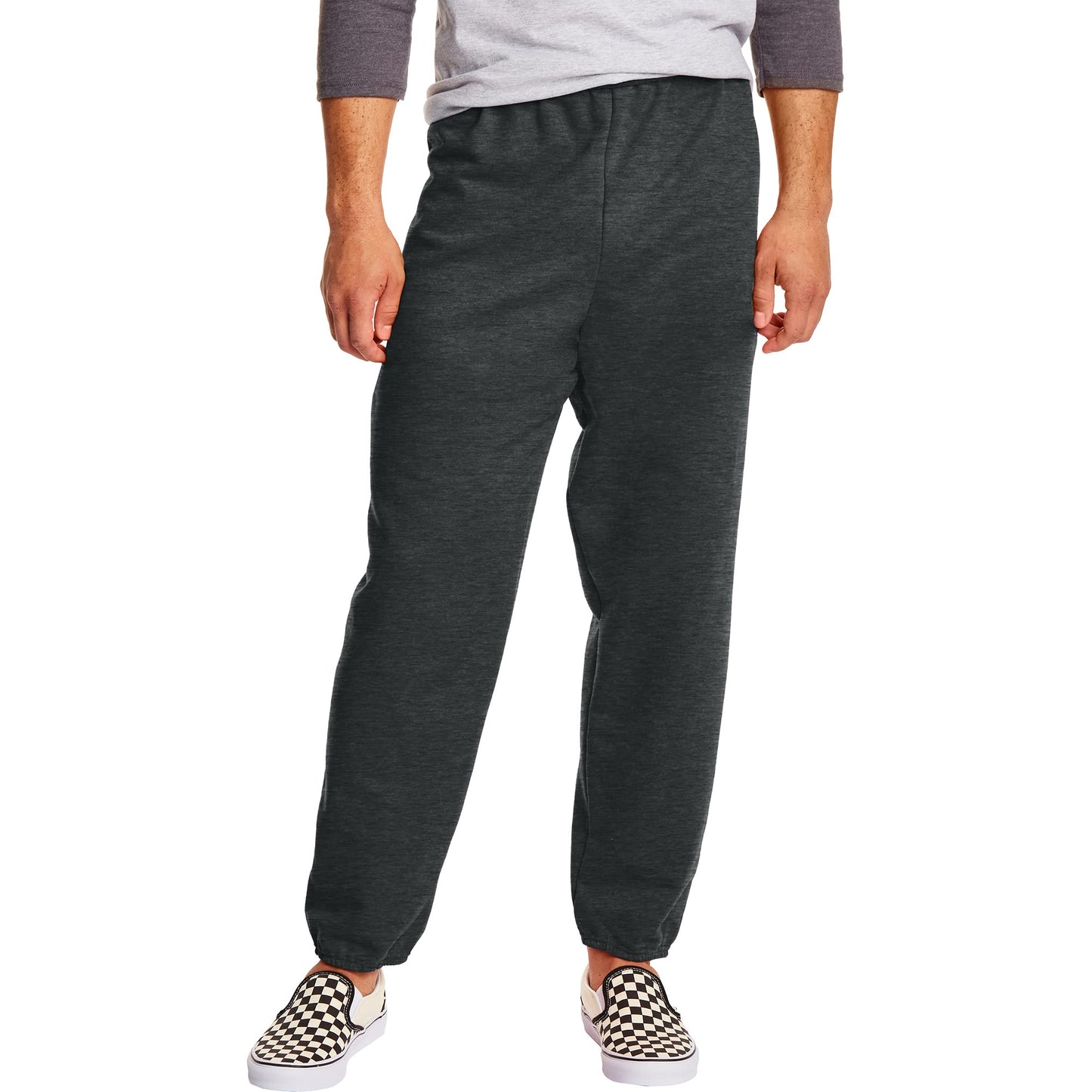 Hanes Men's EcoSmart Non-Pocket Sweatpant (Pack of 2), Light Steel, Large