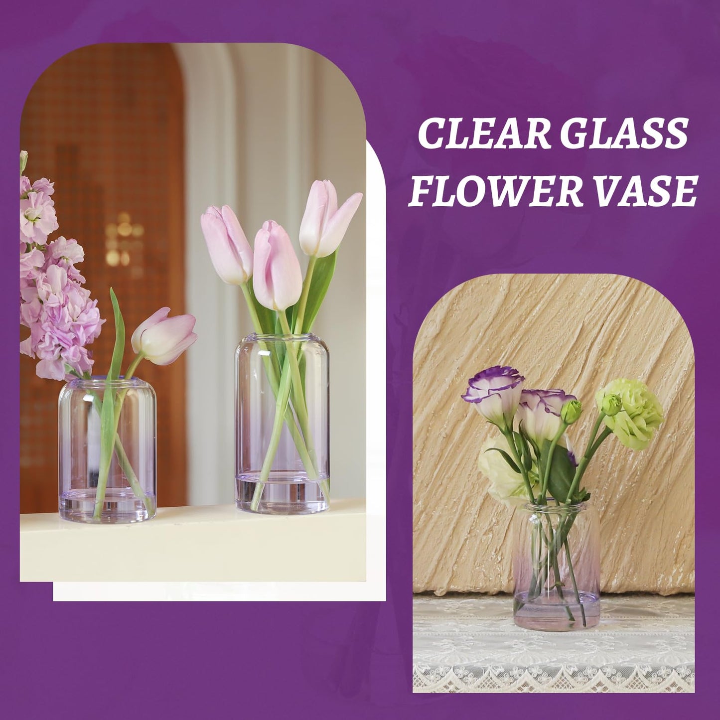 Glass Bud Vases Set of 24, Clear Flower Vase for Centerpieces,