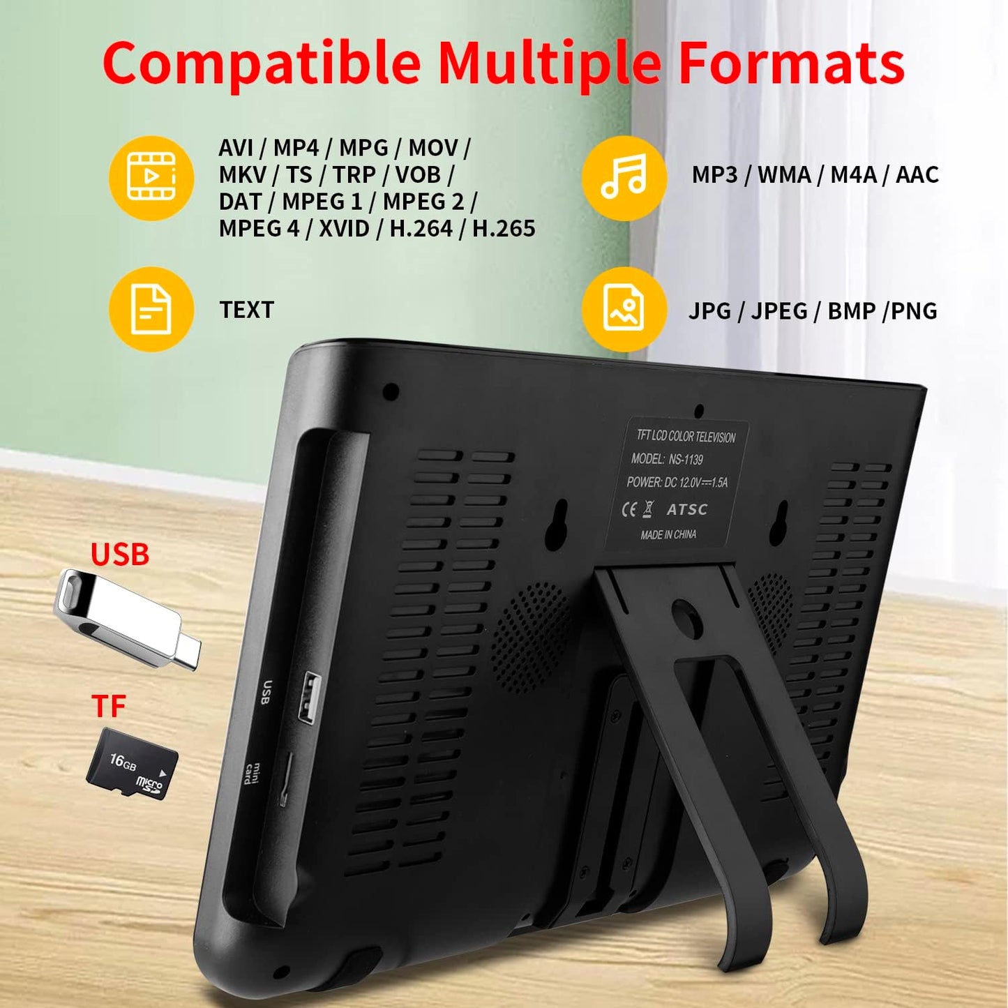 Portable 10.1inch TV