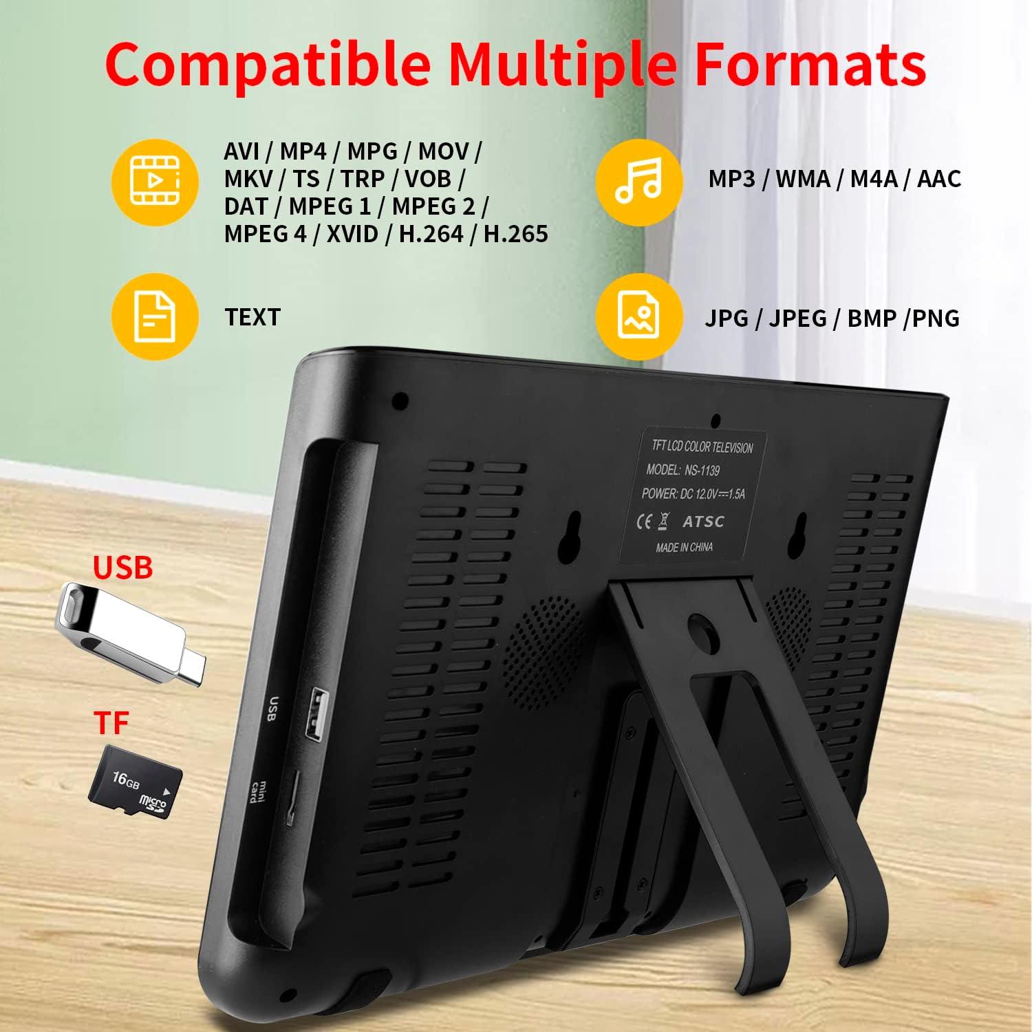 Portable 10.1inch TV