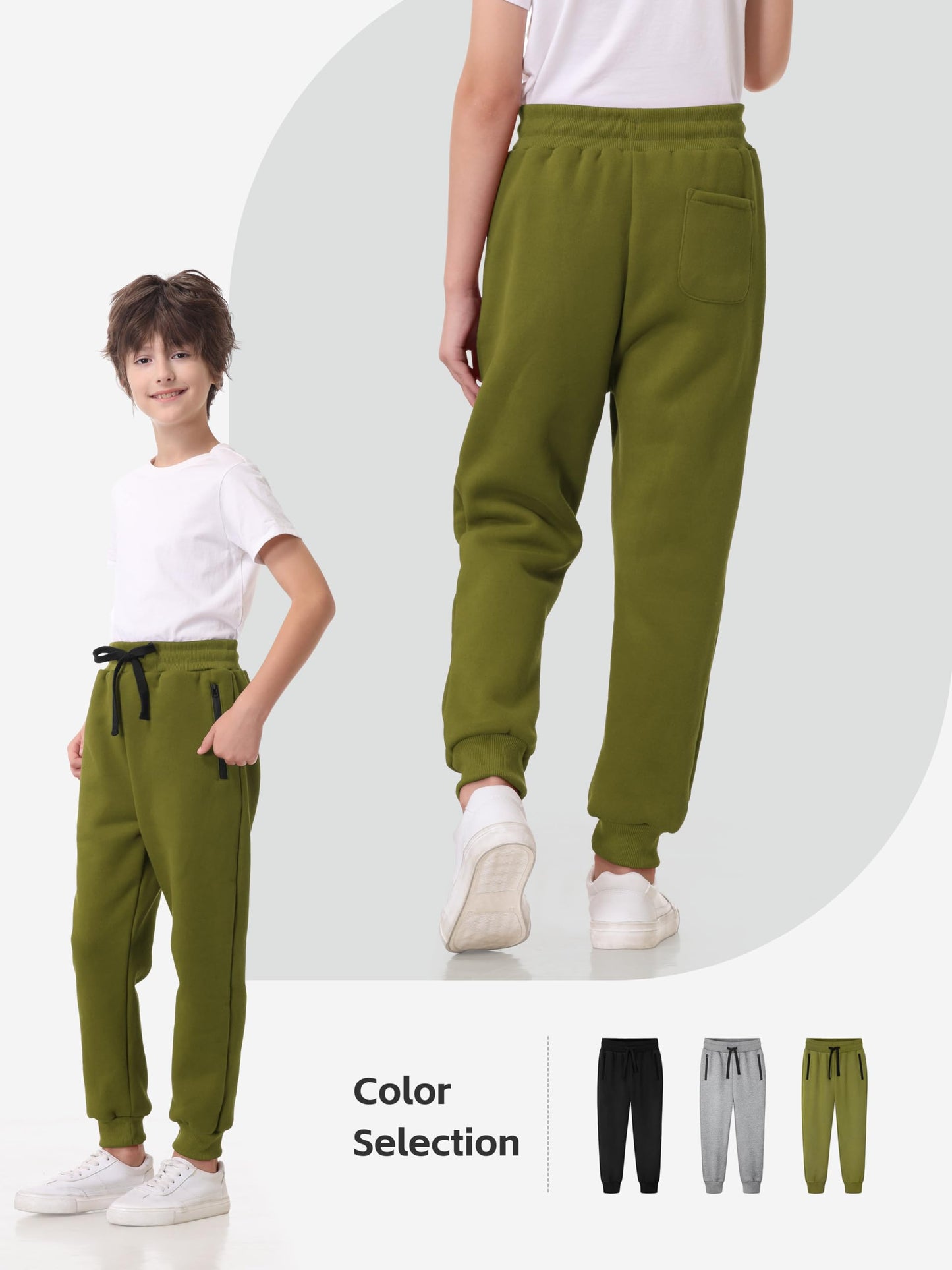 3 Pack Boys Sweatpants Fleece Cs Kids Clothes Boys Joggers with Zipper Pocket