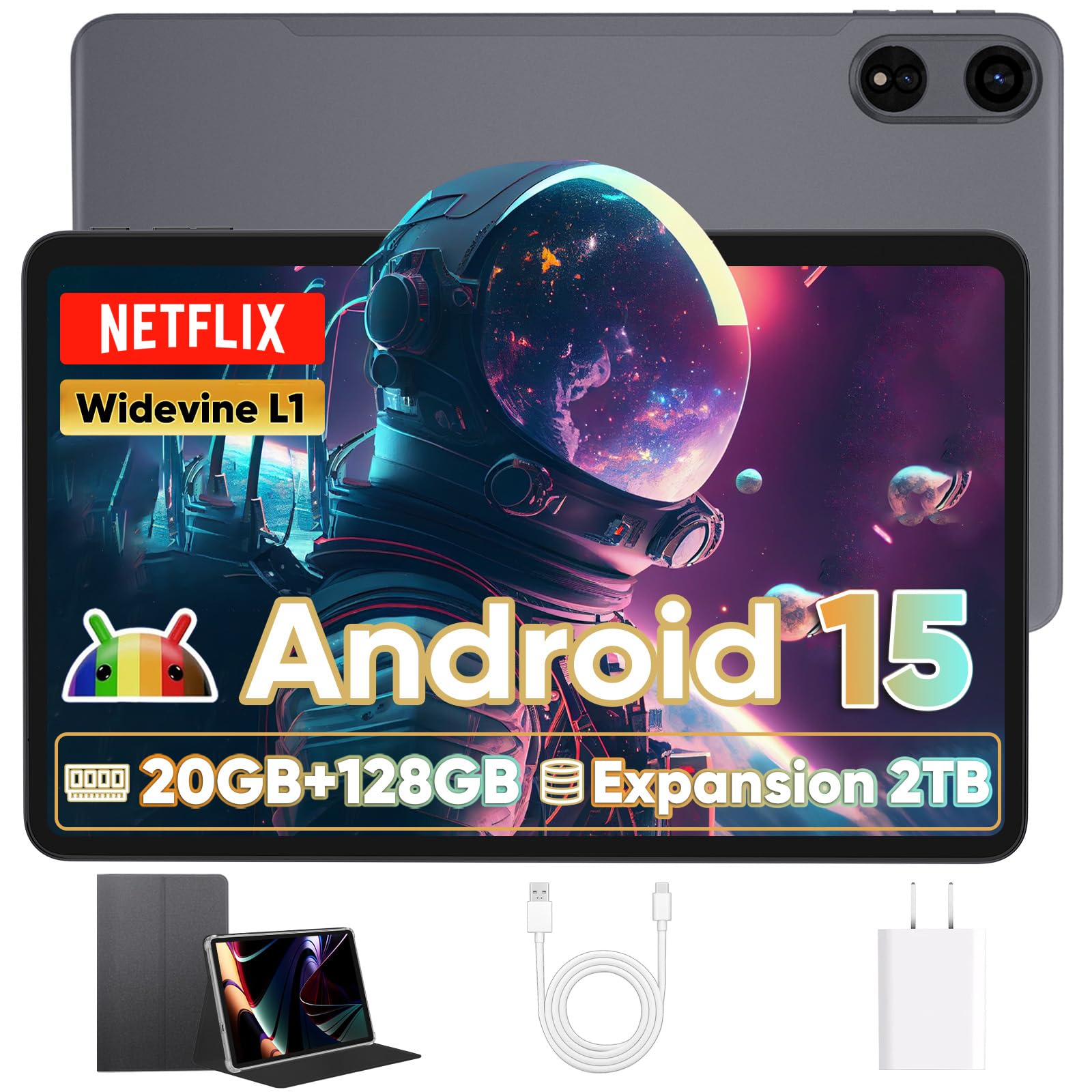 2025 Upgraded Android 15 Tablet with Case, Large Tablets 12 inch.