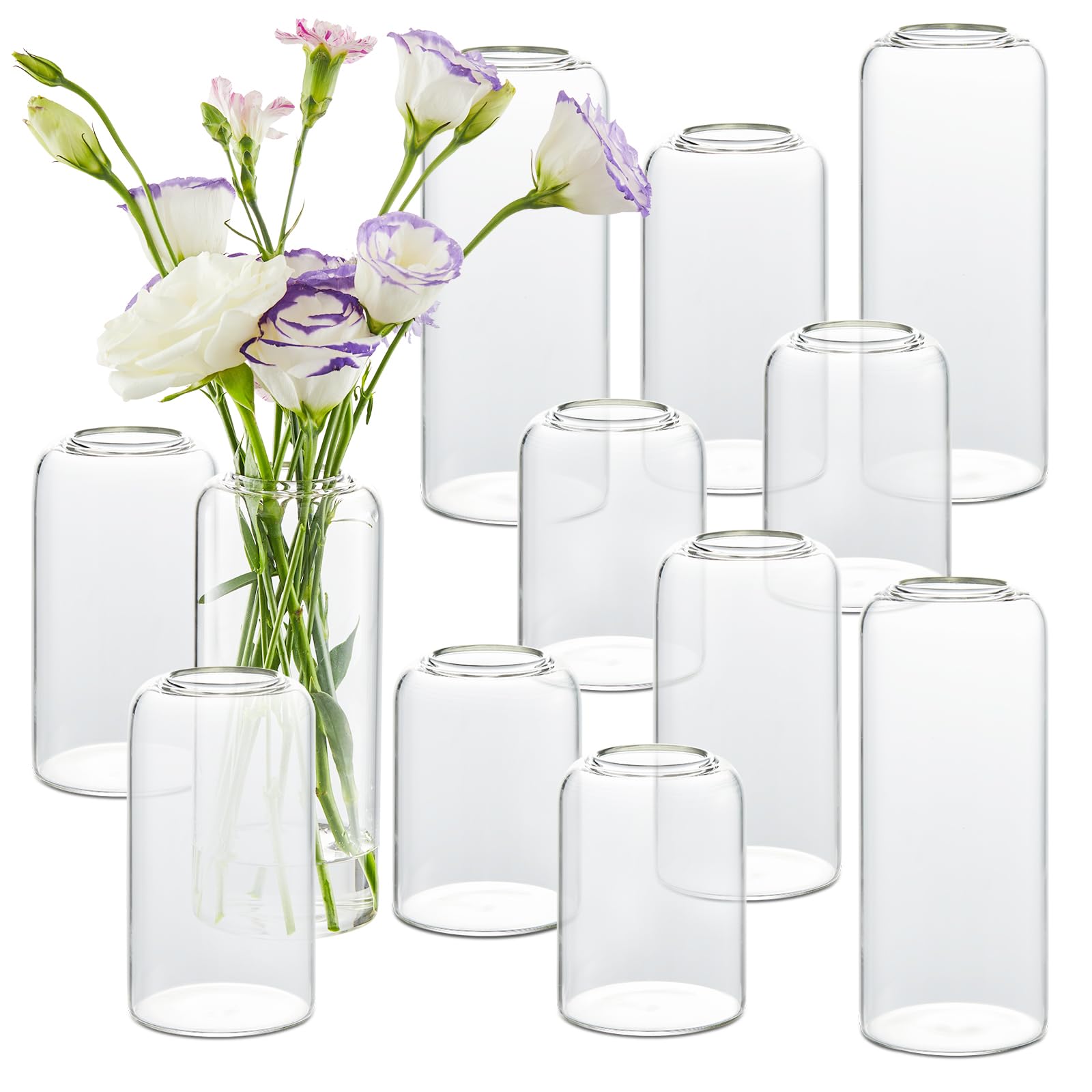 Glass Bud Vases Set of 24, Clear Flower Vase for Centerpieces,