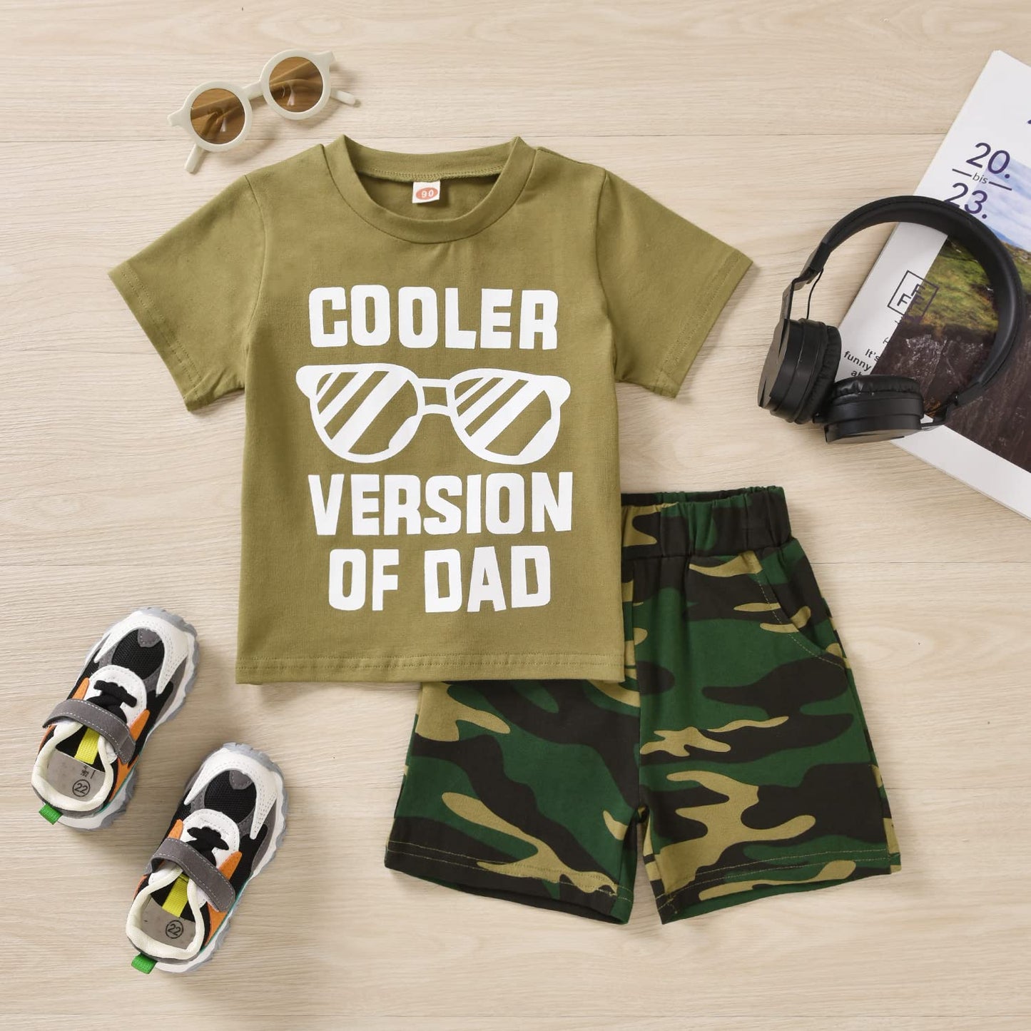 fioukiay 4T Black Toddler Boys Sring Summer Shorts Set Boys Letter Printed Palm Leaf Clothes Outfit