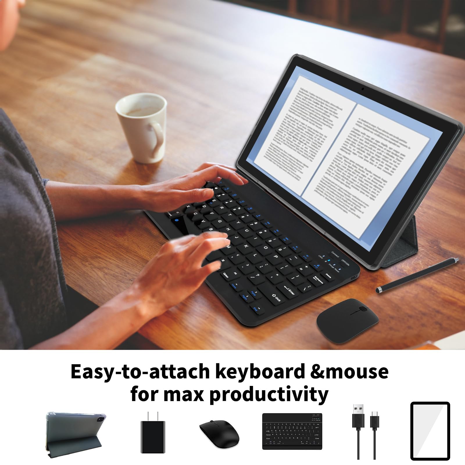 2025 Upgraded Android 14 Tablet, 11inch Tablet PC,Support Face Unlock, Octa-core CPU,12GB+128GB+1TB Expand, 8000mAh Big Battery, 18W Fast Charging, WiFi6, BT5.0,Touchscreen Display Tableta with Case