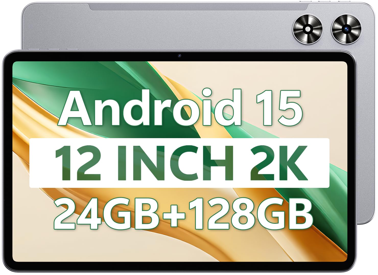 12 Inch Tablet, Android 15 Tablet 12 Inch Large Screen 2K Display