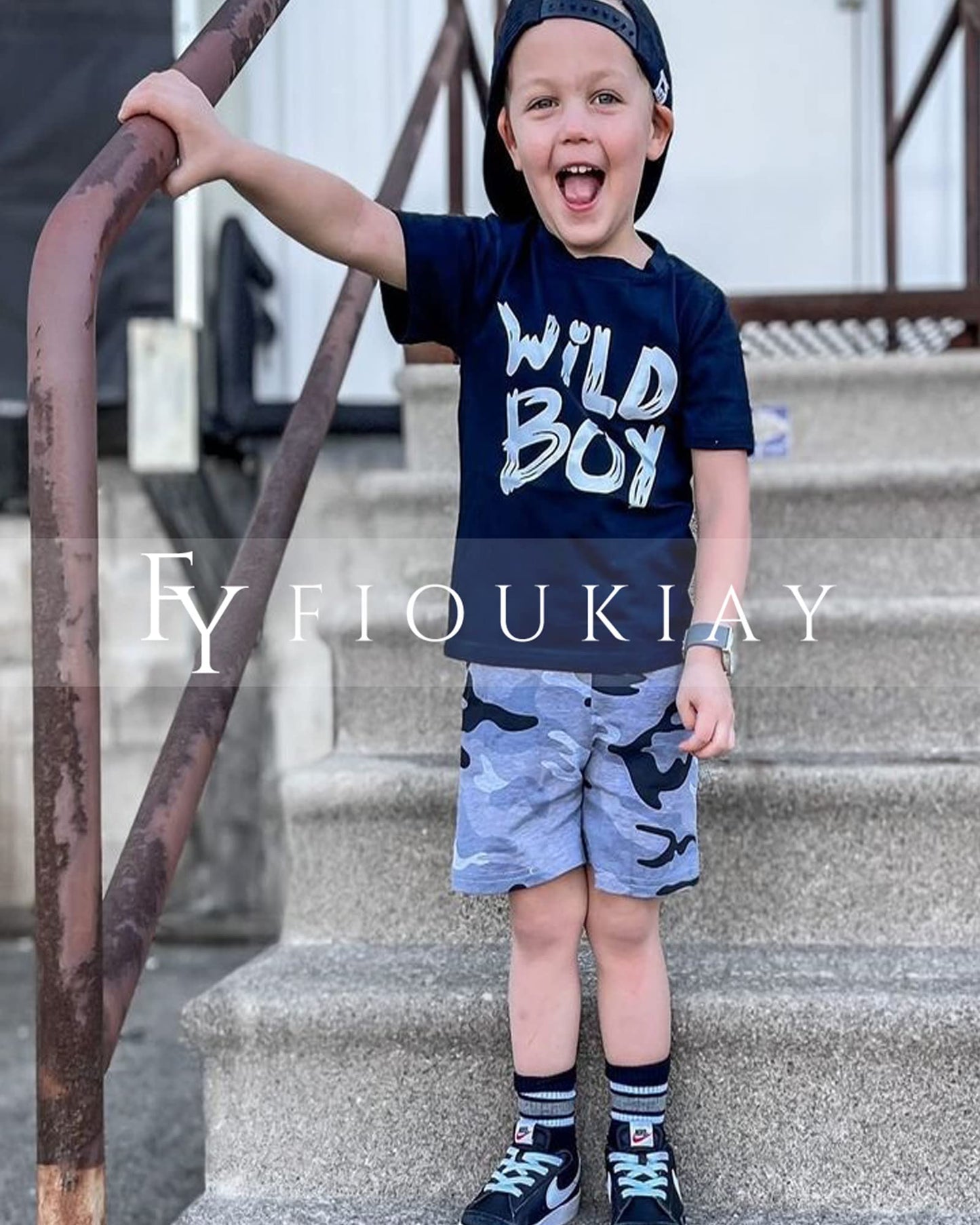 fioukiay 4T Black Toddler Boys Sring Summer Shorts Set Boys Letter Printed Palm Leaf Clothes Outfit