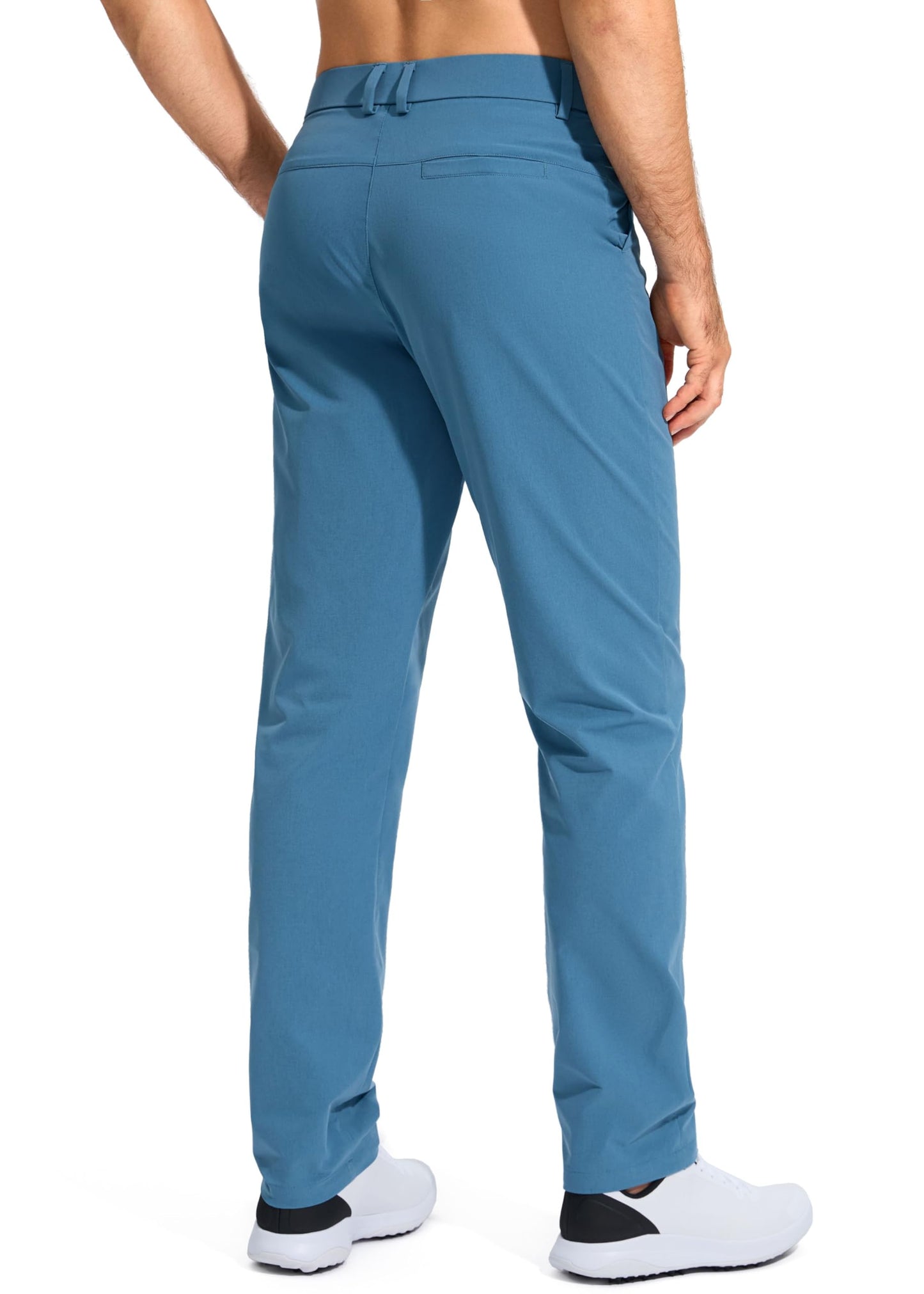 Pudolla Men's Golf Pants Stretch Classic Fit Work Dress Pants 30 Lightweight Quick Dry Casual Slacks Trousers with Pockets(Khaki 34Wx30L)