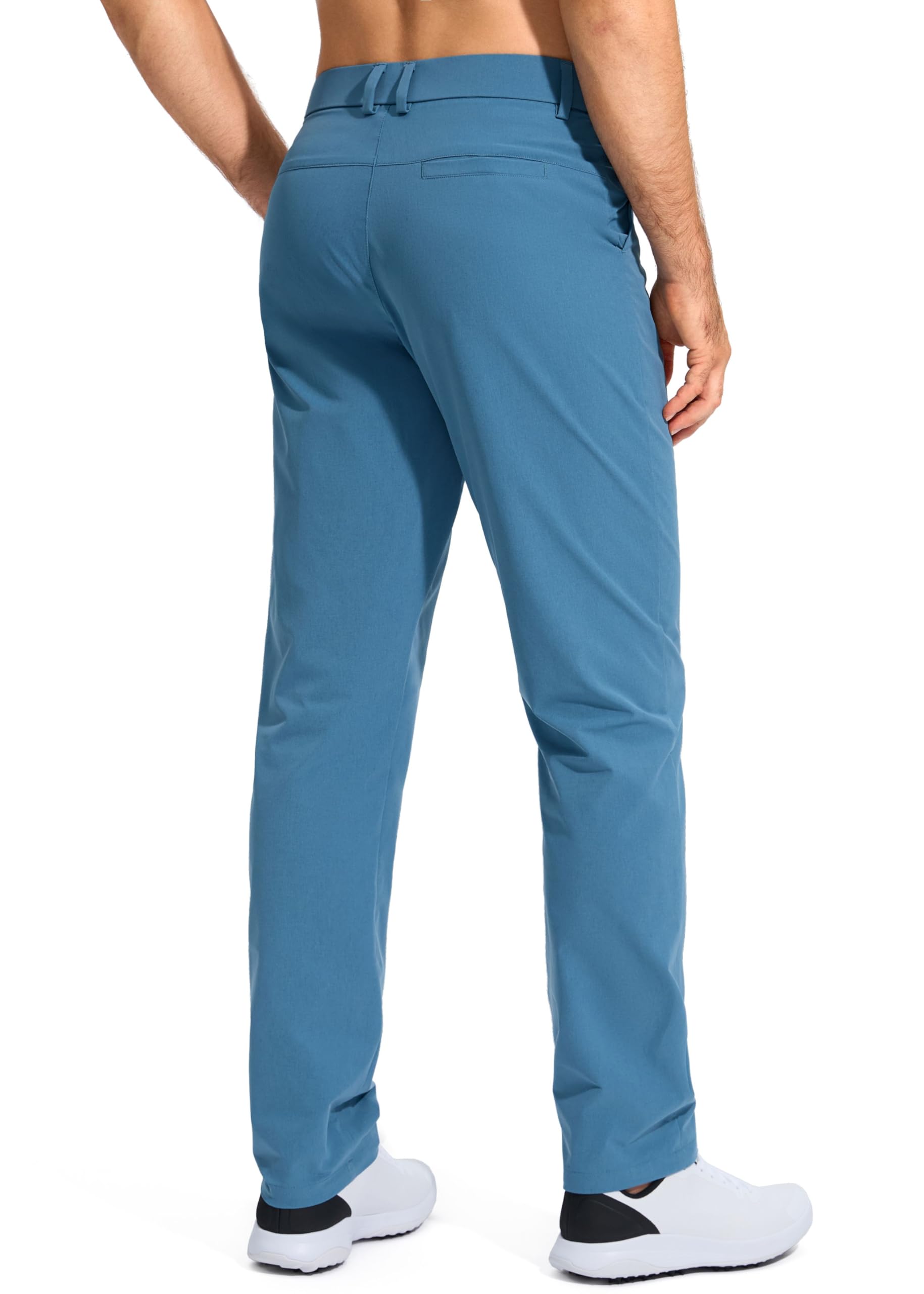 Pudolla Men's Golf Pants Stretch Classic Fit Work Dress Pants 30 Lightweight Quick Dry Casual Slacks Trousers with Pockets(Khaki 34Wx30L)