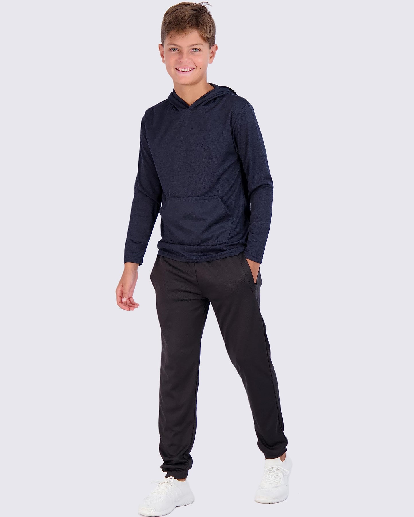 Real Essentials 3 Pack: Boys Hoodies – Youth Mesh Long Sleeve Sweatshirts.