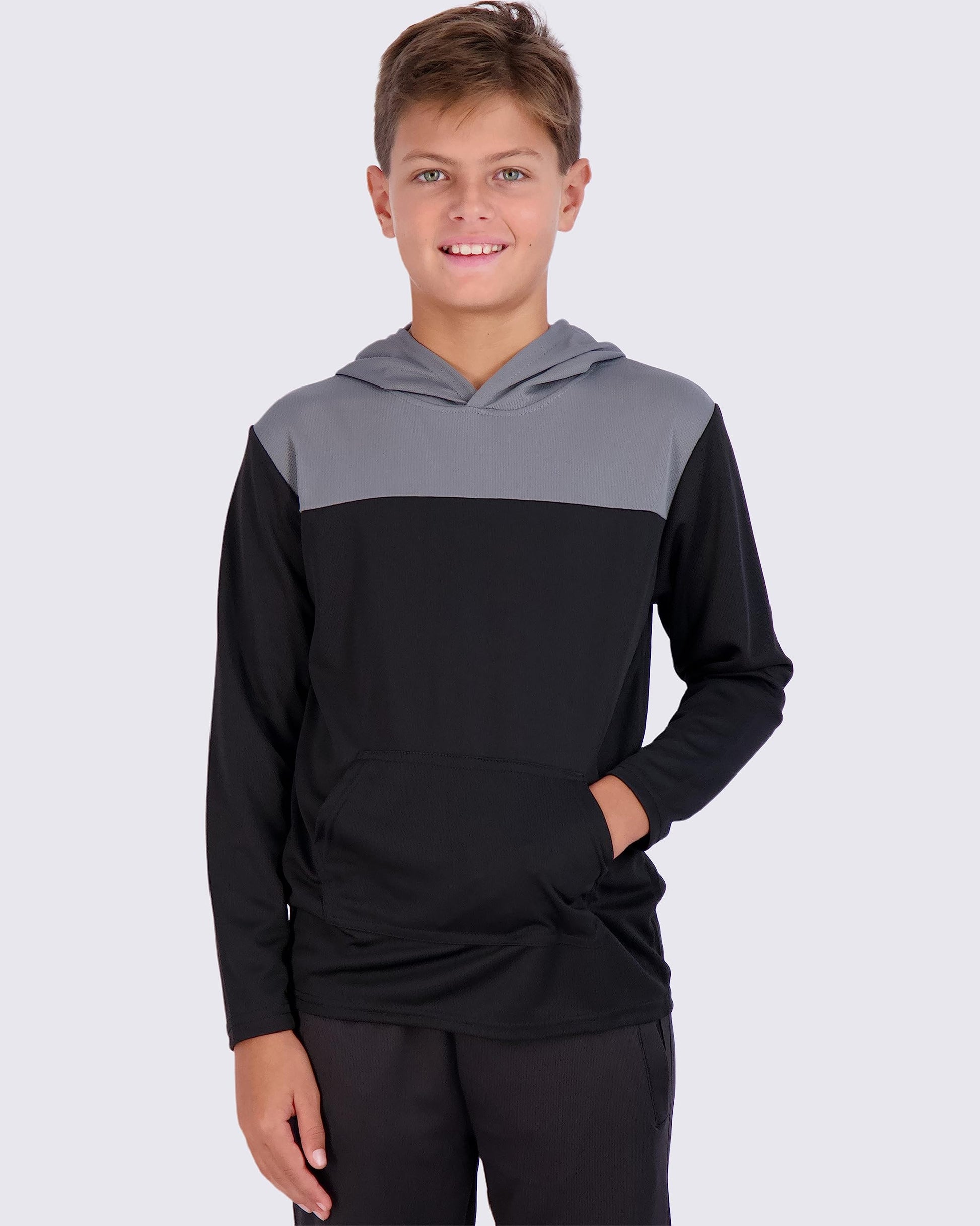 Real Essentials 3 Pack: Boys Hoodies – Youth Mesh Long Sleeve Sweatshirts.