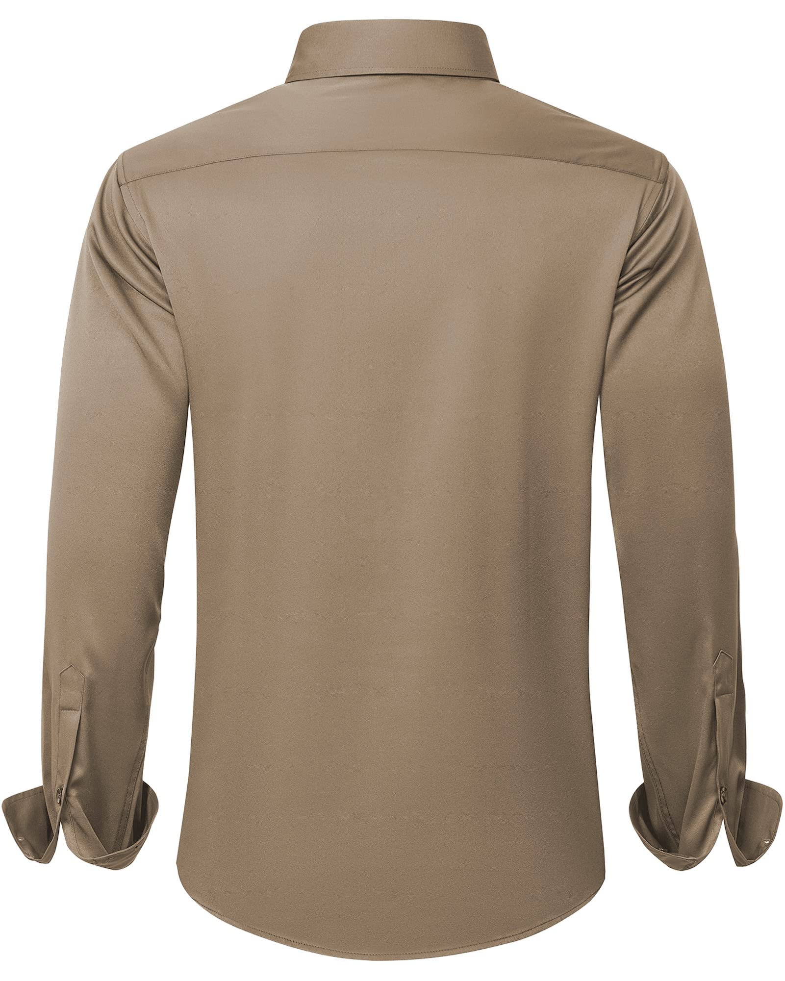 J.VER Men's Dress Shirts Solid Long Sleeve Stretch Wrinkle-Free Formal Shirt Business Casual Button Down Shirts White