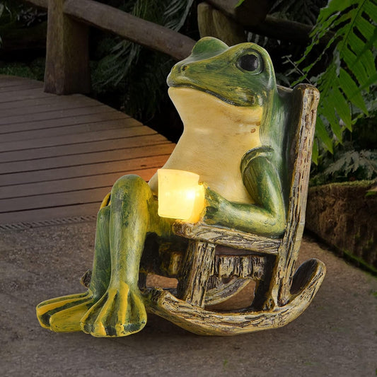 FOXMIS Miniature Frog Garden Statue Gifts Fall Halloween Decorations Fairy