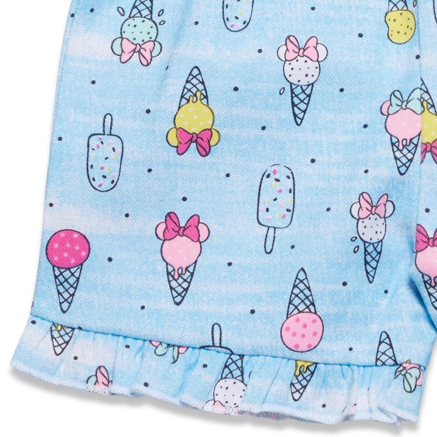 Disney Minnie Mouse Toddler Girls Graphic T-Shirt and Shorts Outfit Set Light Pink/Light Blue 3T