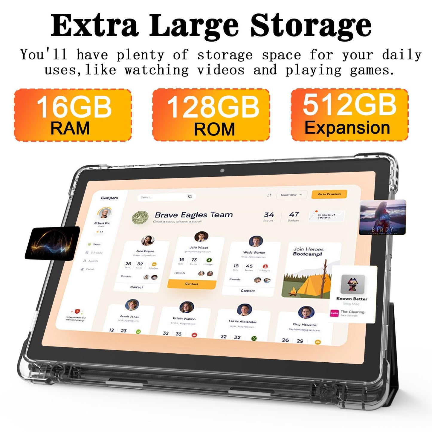 PEICHENG Tablet 11" Android 14.0 with Grey Case, RAM 16GB (4GB+12GB Expansion)+128GB ROM, 5G Wi-Fi, 8000 mAh, 5MP front/13MP Back Camera, Octa Core T606 1.6GHZ (Tablet+case)