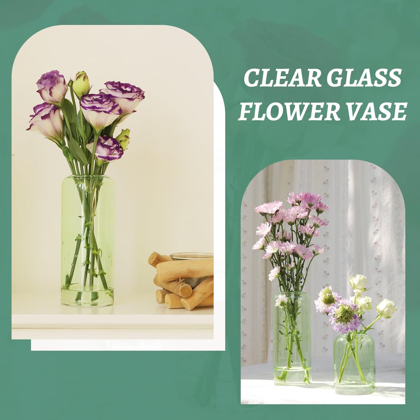 Glass Bud Vases Set of 24, Clear Flower Vase for Centerpieces,