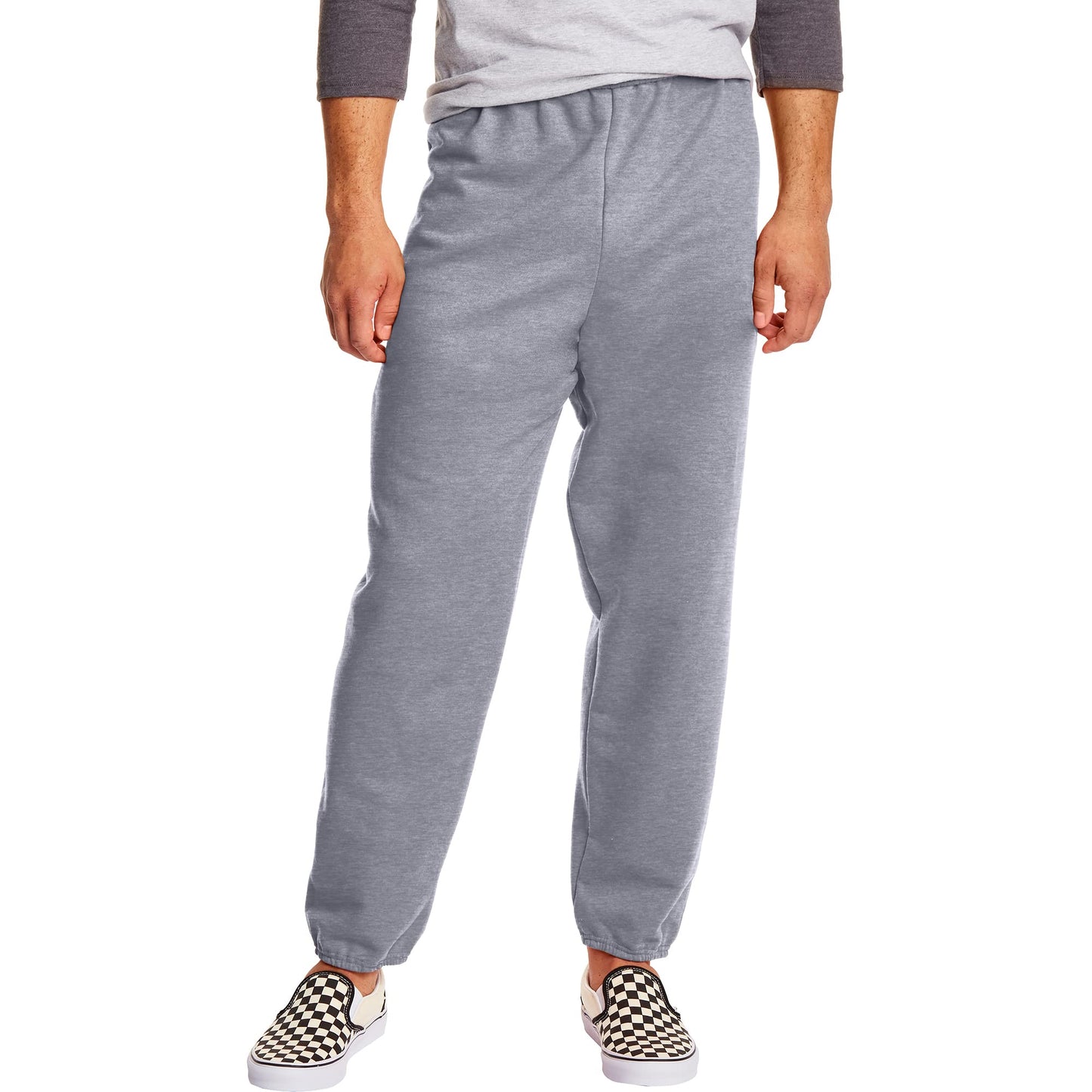 Hanes Men's EcoSmart Non-Pocket Sweatpant (Pack of 2), Light Steel, Large