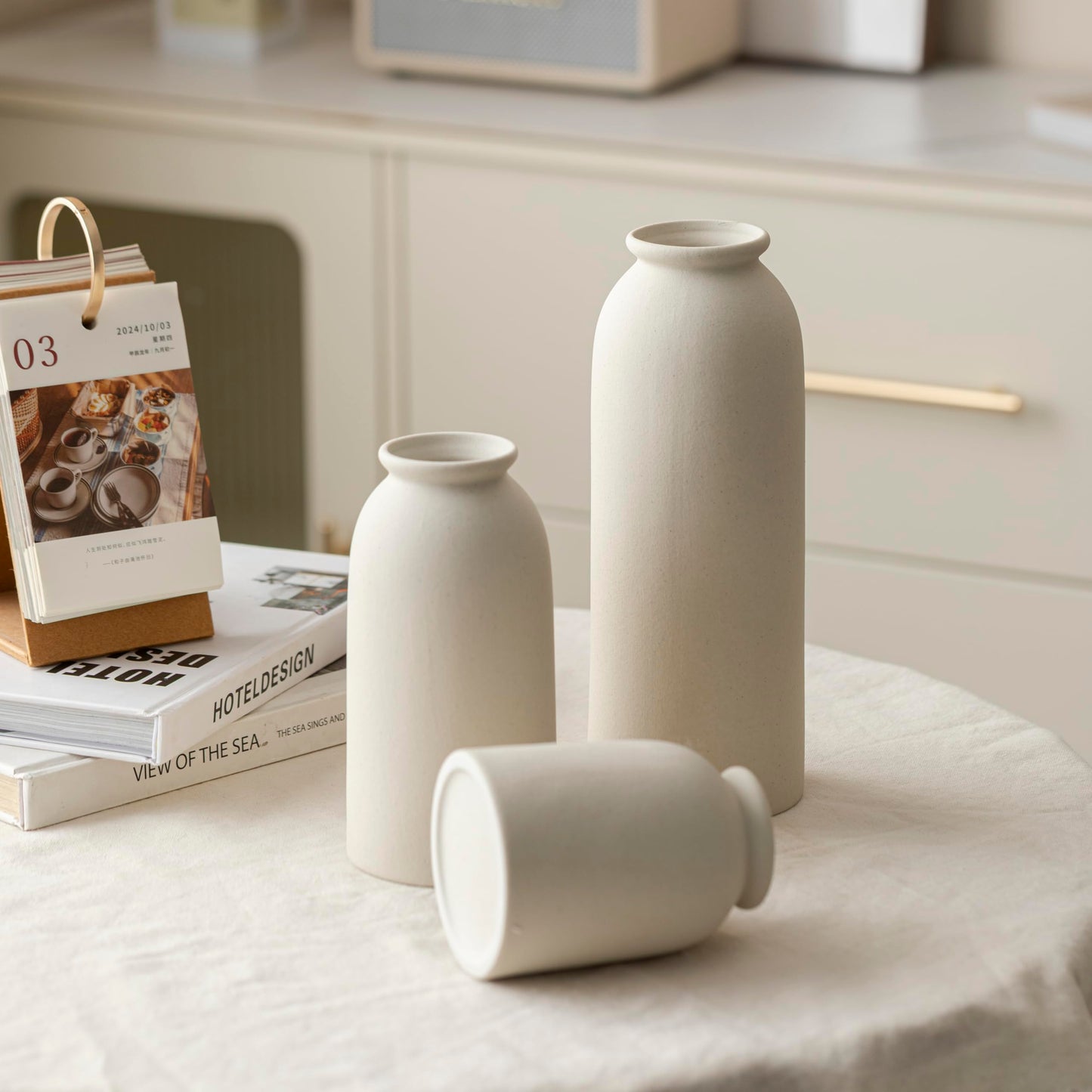 Ceramic Vase Set-3, Small Flower Vases for Decor