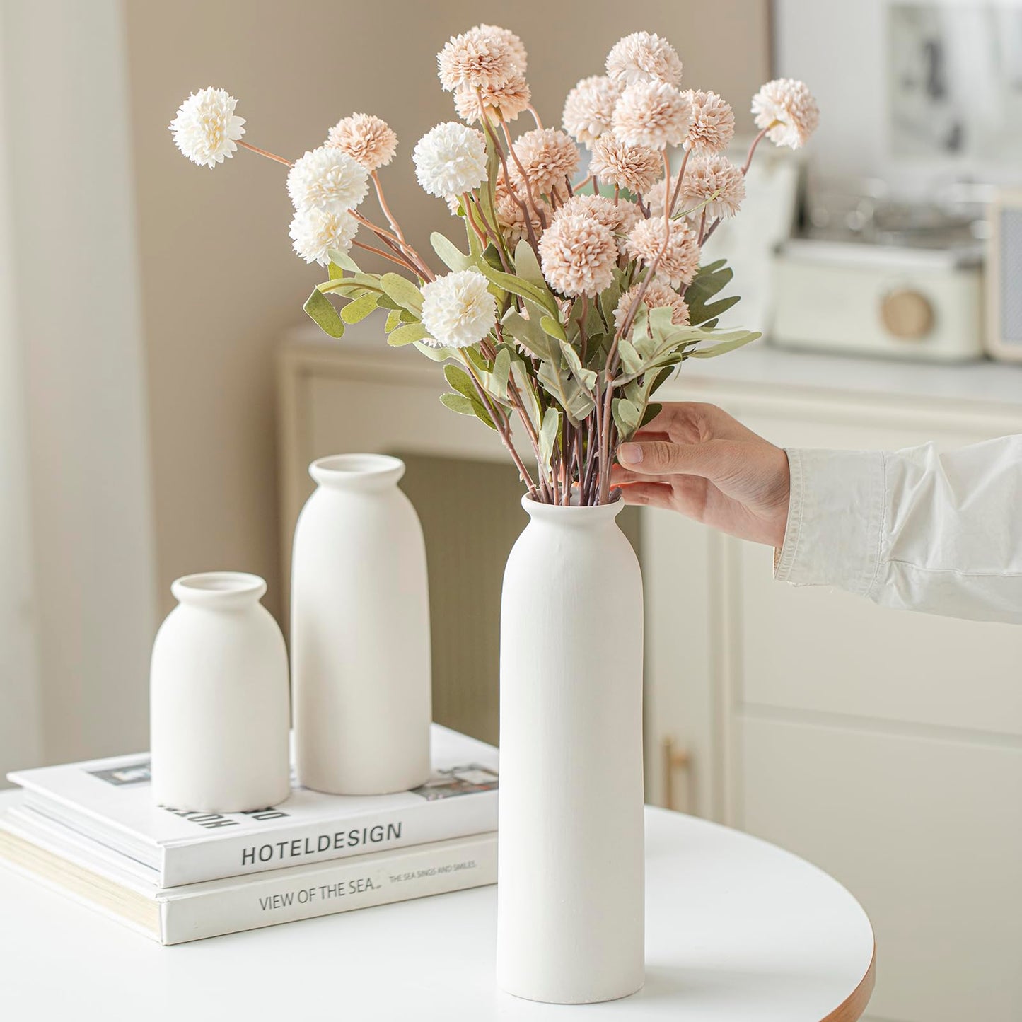 Ceramic Vase Set-3, Small Flower Vases for Decor