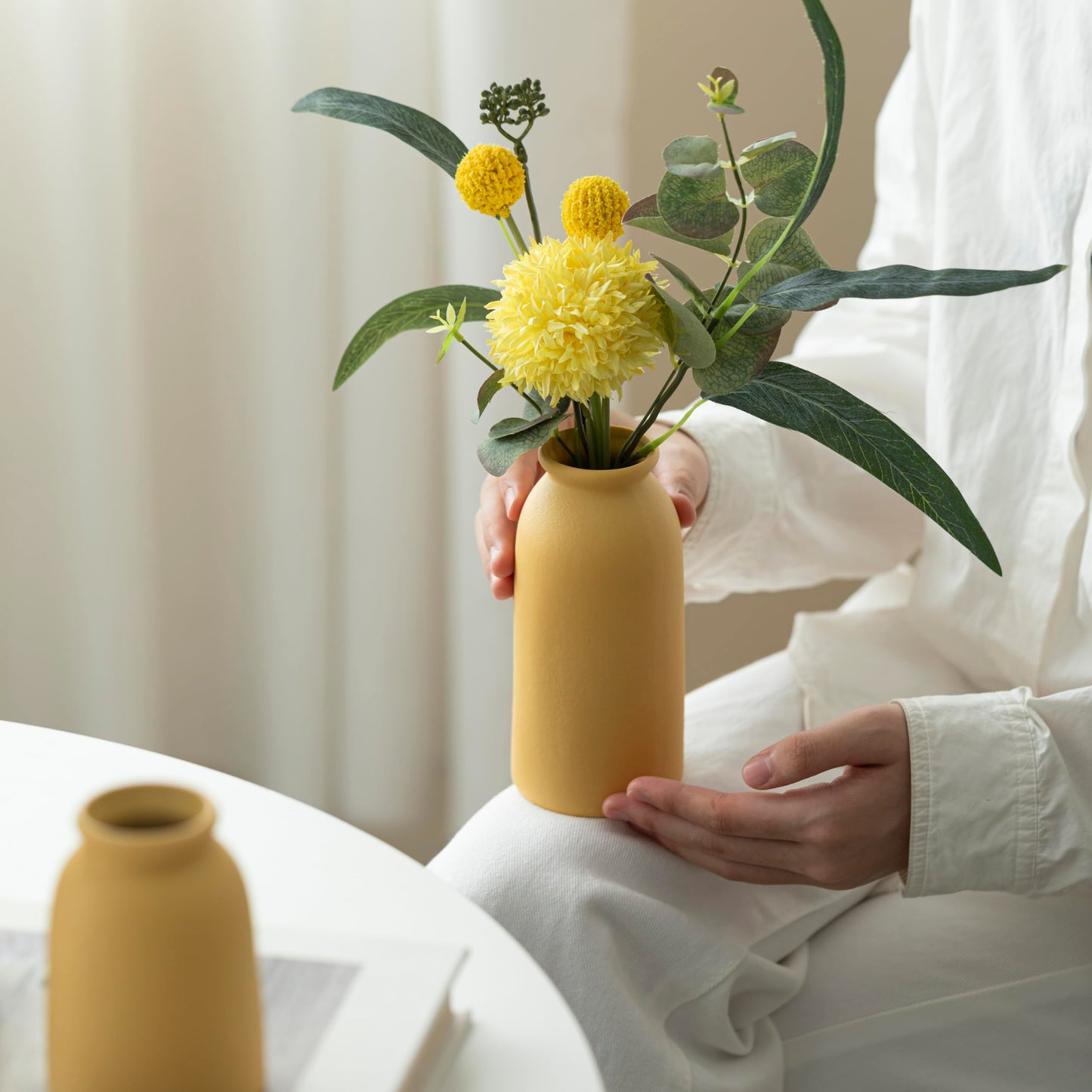 Ceramic Vase Set-3, Small Flower Vases for Decor