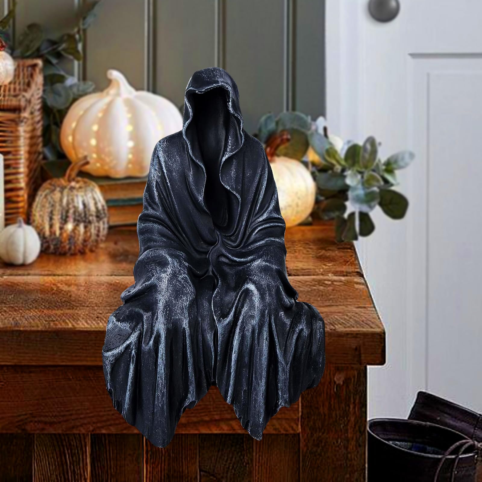 LUusmm 5.1 Inch Resin Tabletop Gothic Decor Sitting Statue,