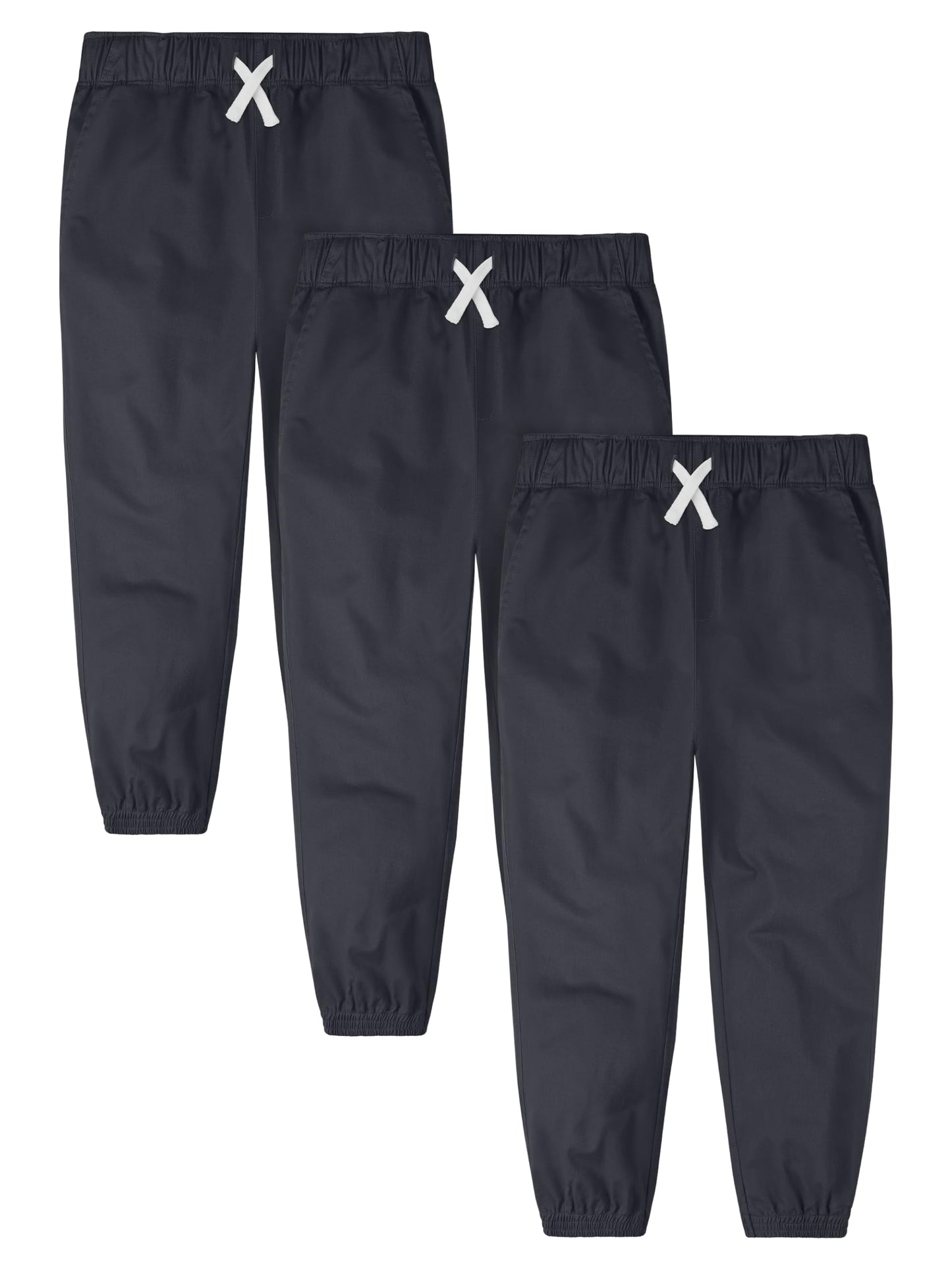 Resinta 3 Pack Boys' Stretch School Jogger Pants Pull-On 