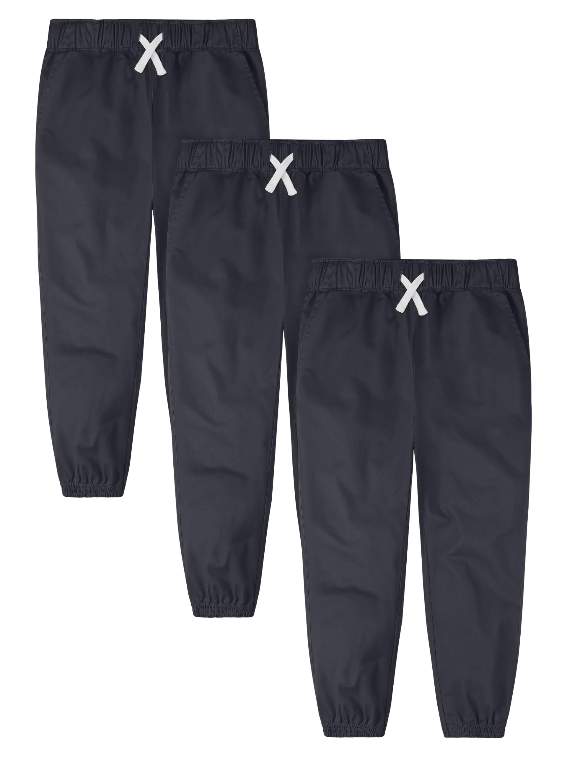 Resinta 3 Pack Boys' Stretch School Jogger Pants Pull-On 