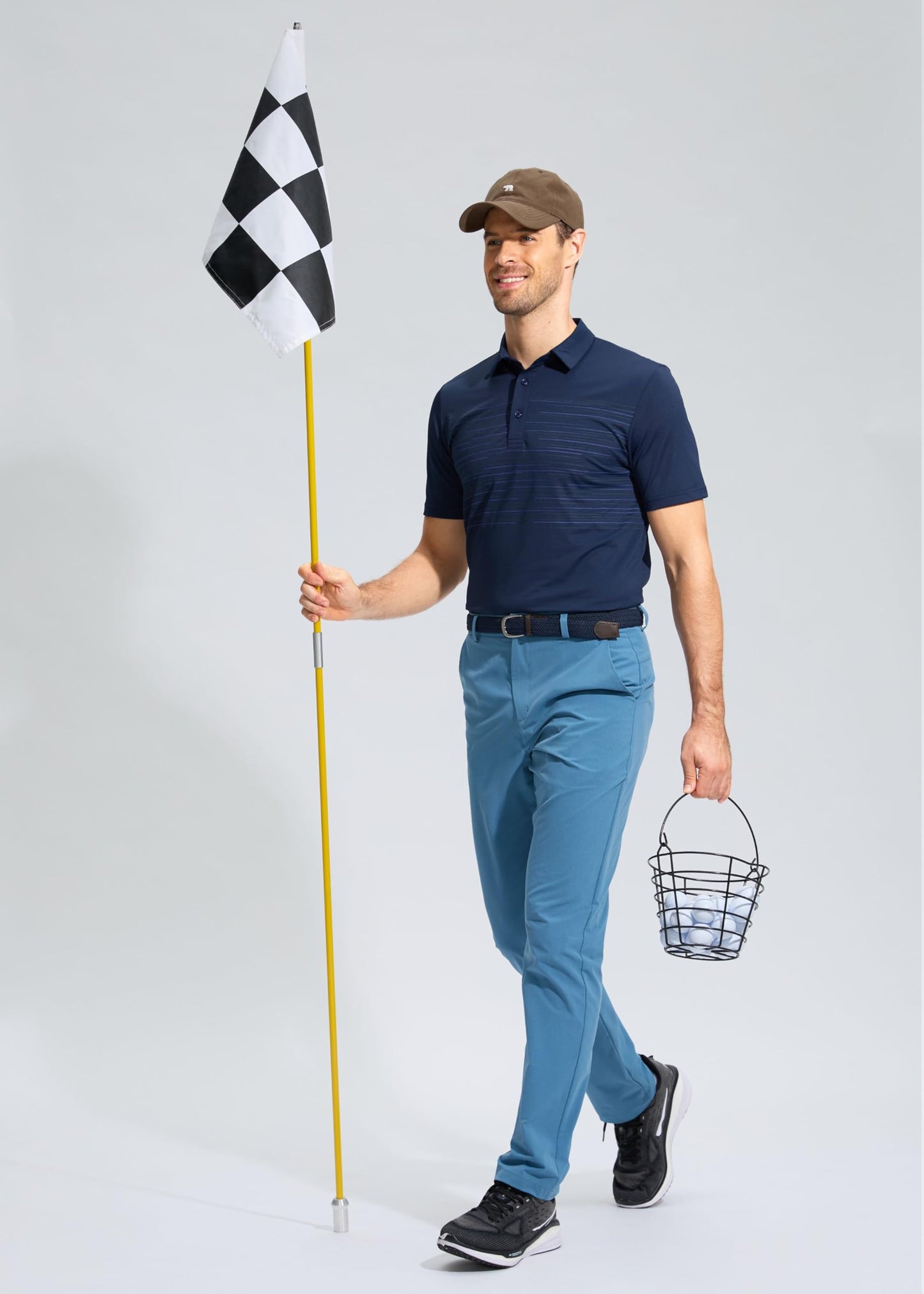 Pudolla Men's Golf Pants Stretch Classic Fit Work Dress Pants 30 Lightweight Quick Dry Casual Slacks Trousers with Pockets(Khaki 34Wx30L)