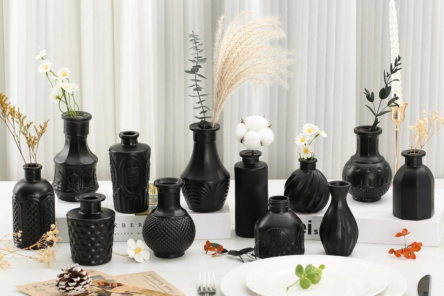 Anquephd Glass Bud Vase Set of 32PCS Wedding Centerpieces for Tables,Mini Clear Bud Vases for Flowers,Small Flower Vases Suitable for Birthday Party,Anniversary,Wedding,Baby Shower (Clear, 32PCS)