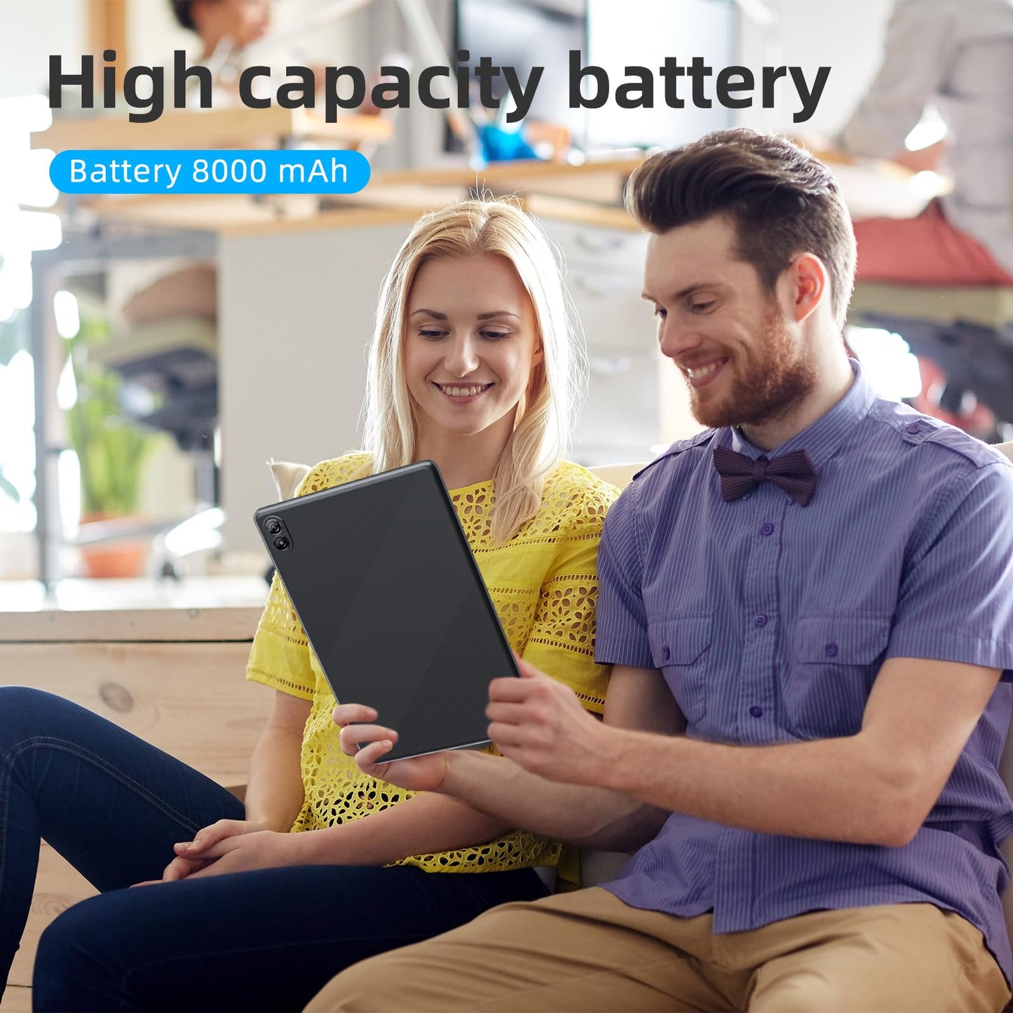 PEICHENG Tablet 11" Android 14.0 with Grey Case, RAM 16GB (4GB+12GB Expansion)+128GB ROM, 5G Wi-Fi, 8000 mAh, 5MP front/13MP Back Camera, Octa Core T606 1.6GHZ (Tablet+case)