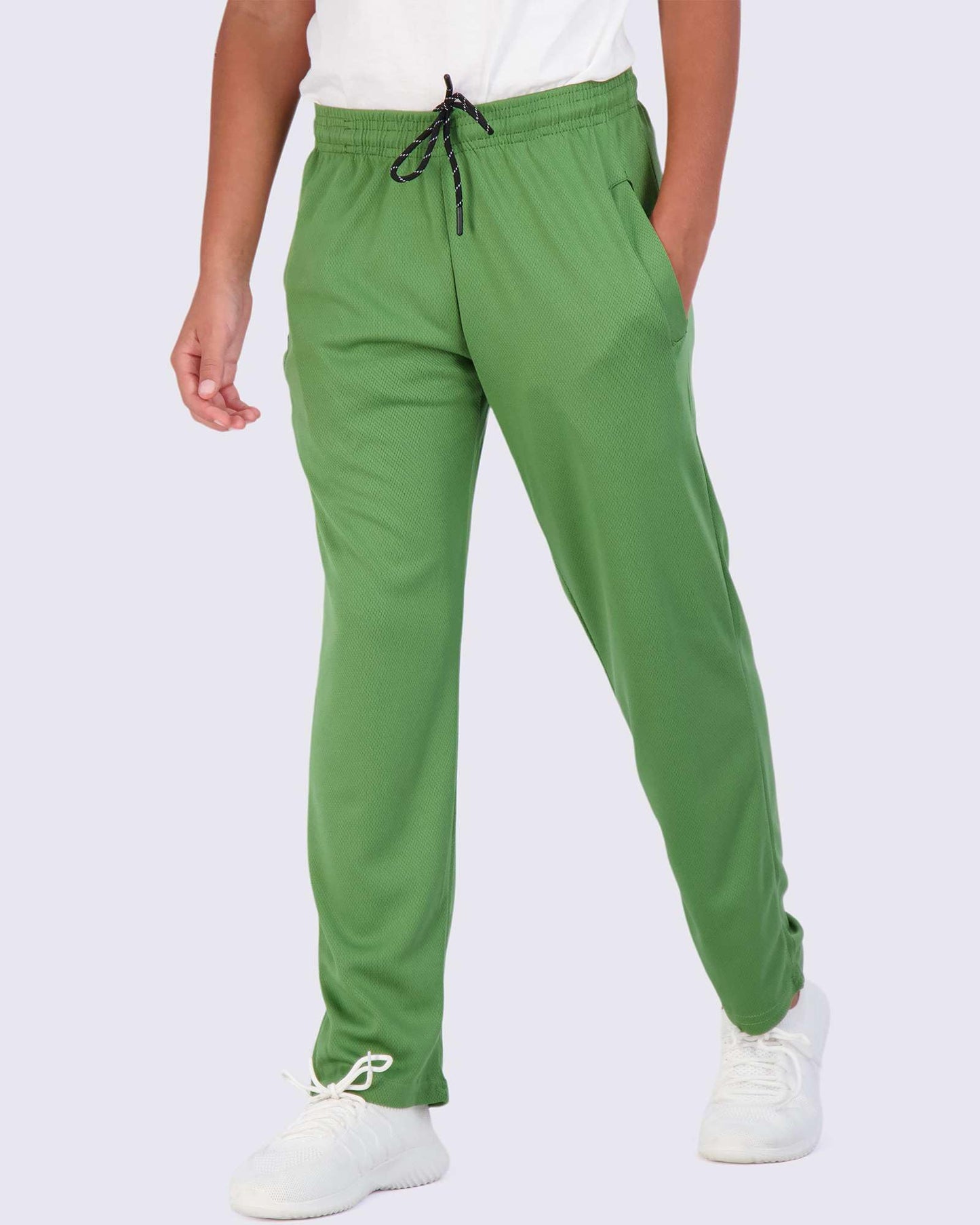 Real Essentials 3 Pack: Boys' Mesh Open Bottom Active Sweatpants with Pockets