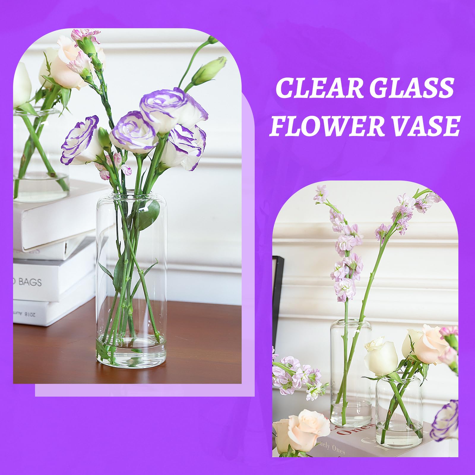 Glass Bud Vases Set of 24, Clear Flower Vase for Centerpieces,
