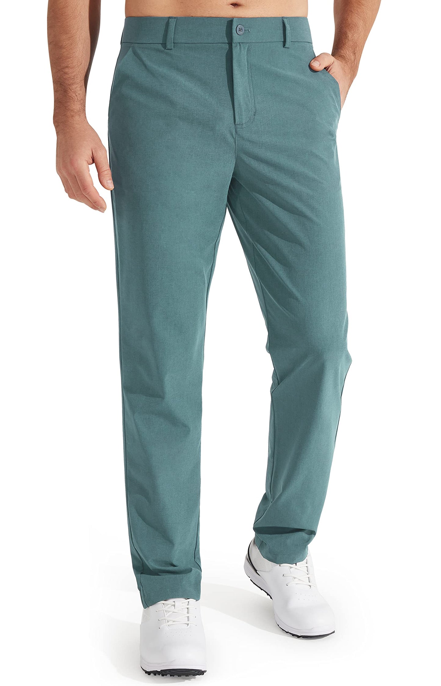 Libin Men's Golf Pants Classic Fit Stretch Work Dress Pants 32" Quick Dry Lightweight Business Casual Trousers Comfort Water Resistant, Black, 33W x 32L