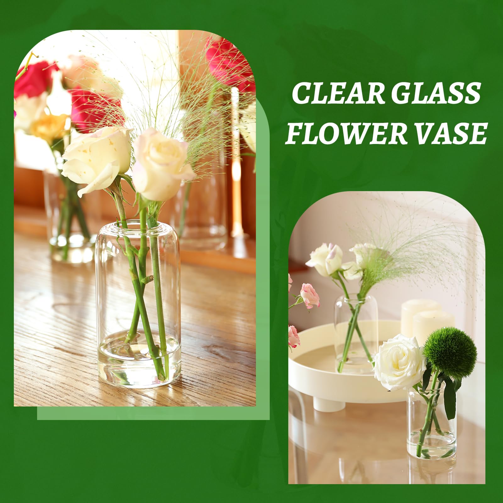 Glass Bud Vases Set of 24, Clear Flower Vase for Centerpieces,