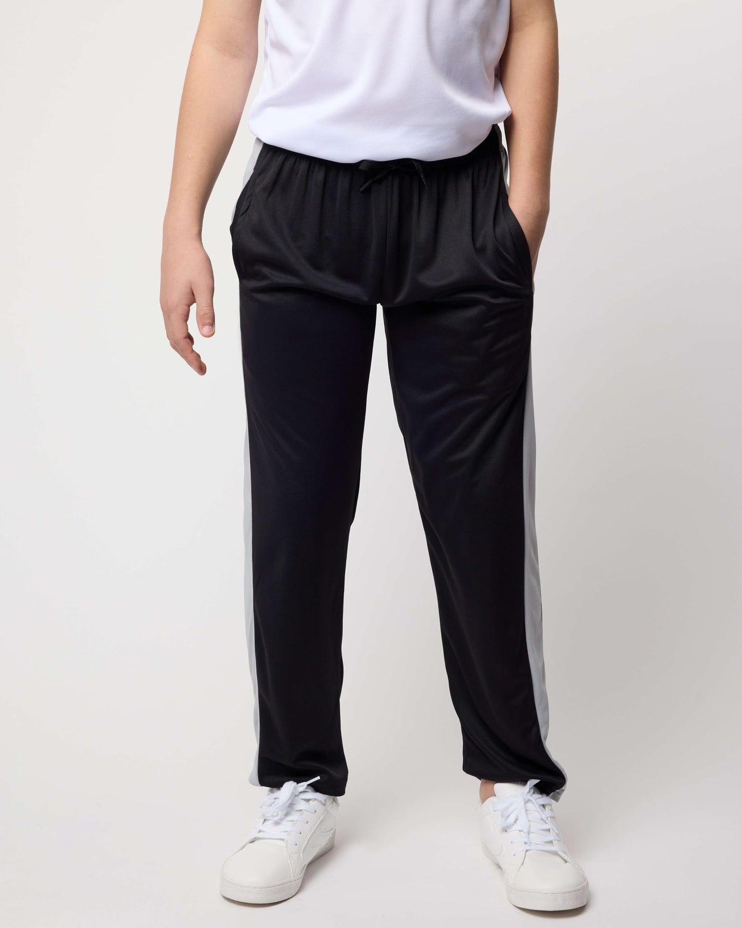 Real Essentials 3 Pack: Boys' Mesh Open Bottom Active Sweatpants with Pockets