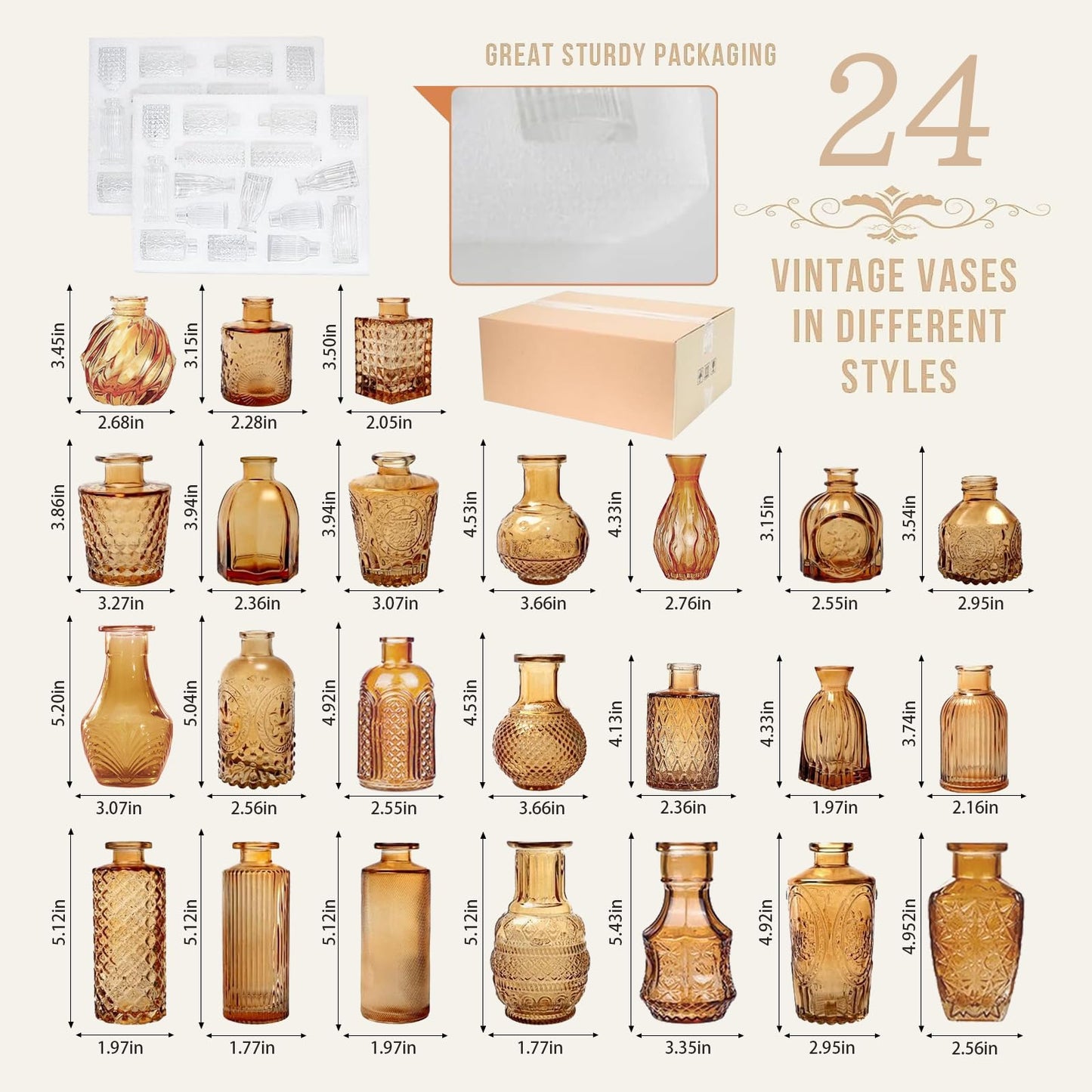 Anquephd Glass Bud Vase Set of 32PCS Wedding Centerpieces for Tables,Mini Clear Bud Vases for Flowers,Small Flower Vases Suitable for Birthday Party,Anniversary,Wedding,Baby Shower (Clear, 32PCS)