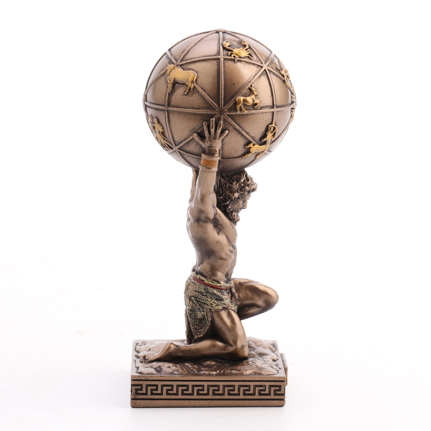 Atlas Greek Titan Bearer of The Sky Resin Hand Painted Bronze Finish Miniature Figurine