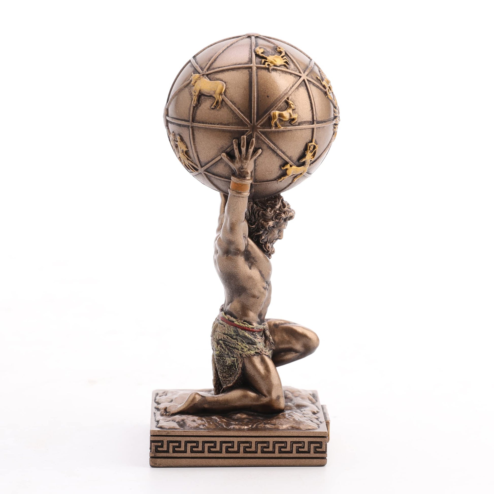 Atlas Greek Titan Bearer of The Sky Resin Hand Painted Bronze Finish Miniature Figurine