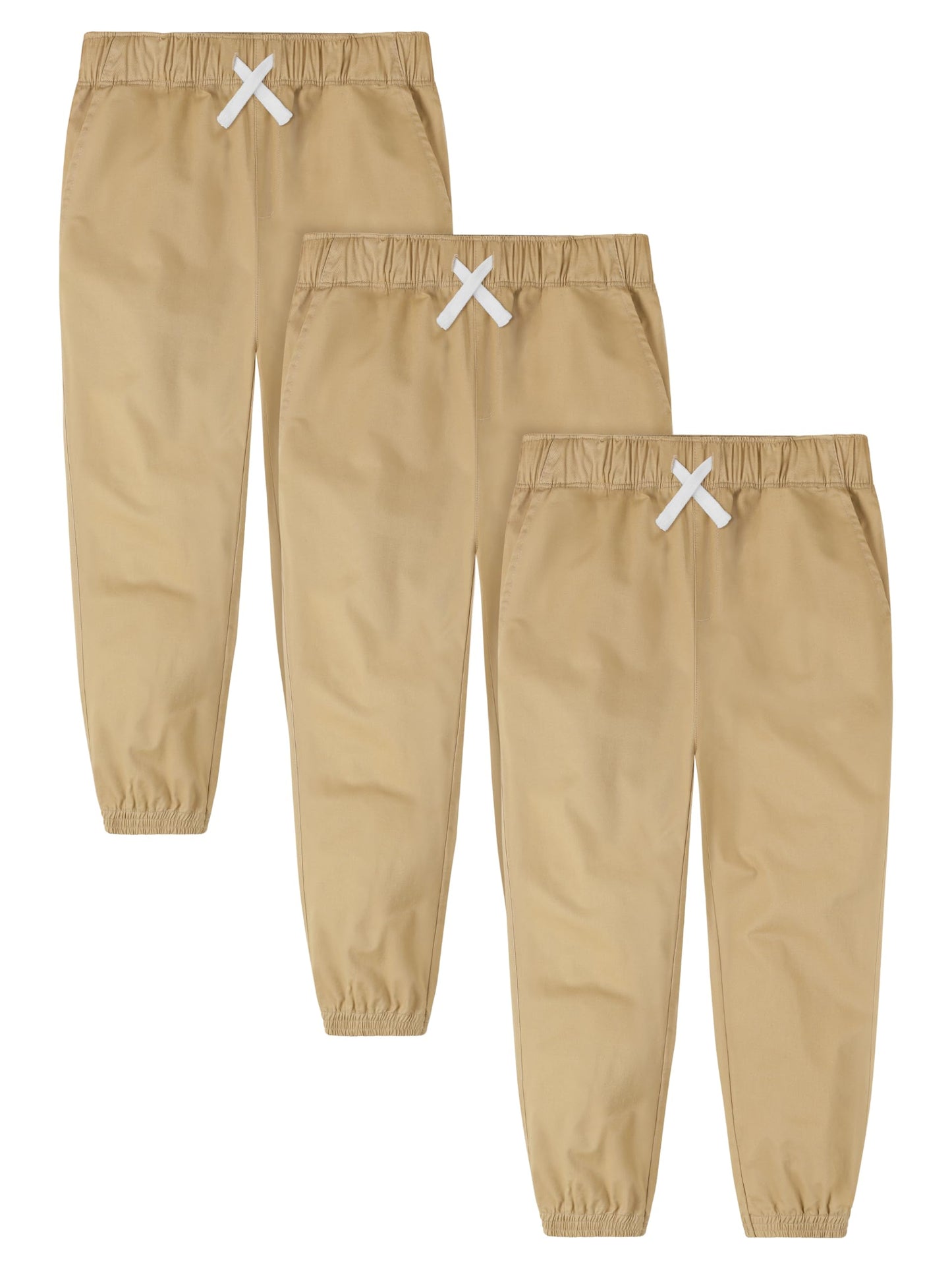Resinta 3 Pack Boys' Stretch School Jogger Pants Pull-On 