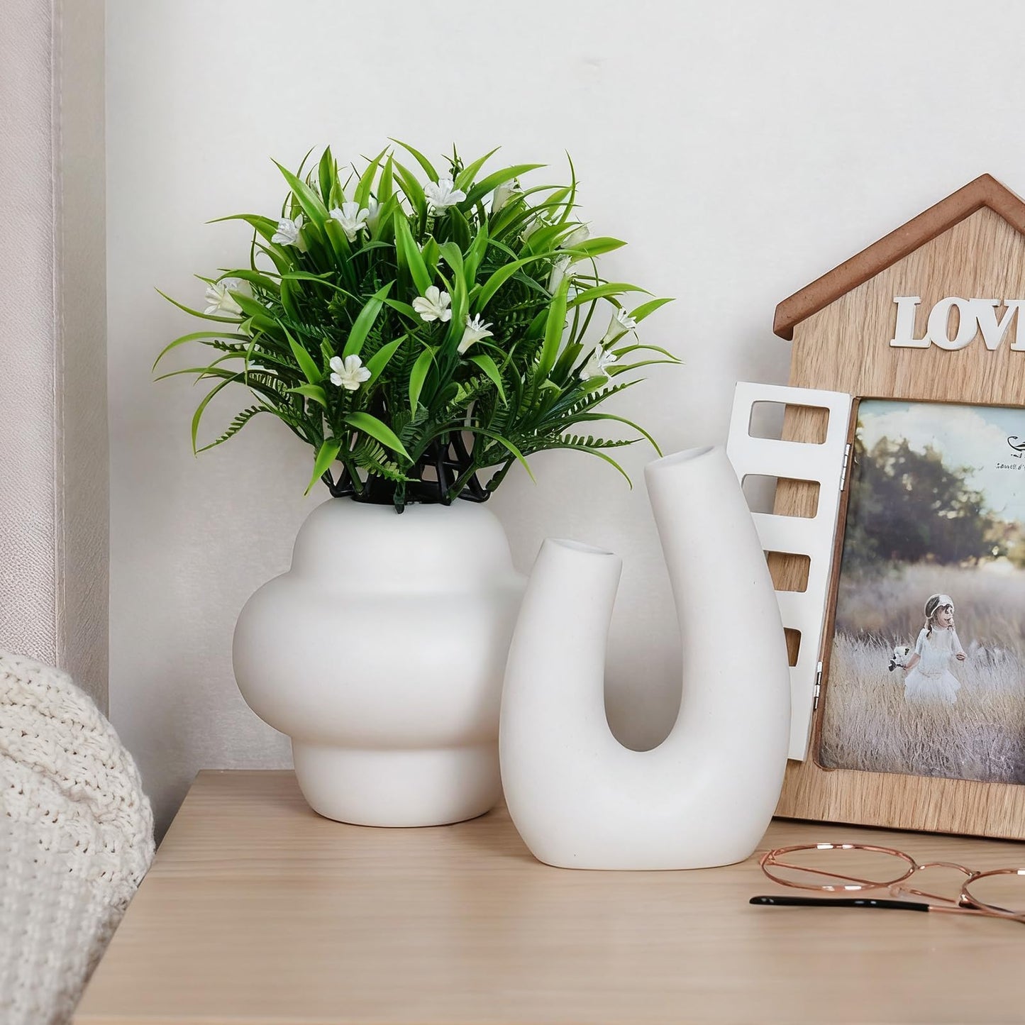 Modern Ceramic Vase Set of 5, Vases Home Decor