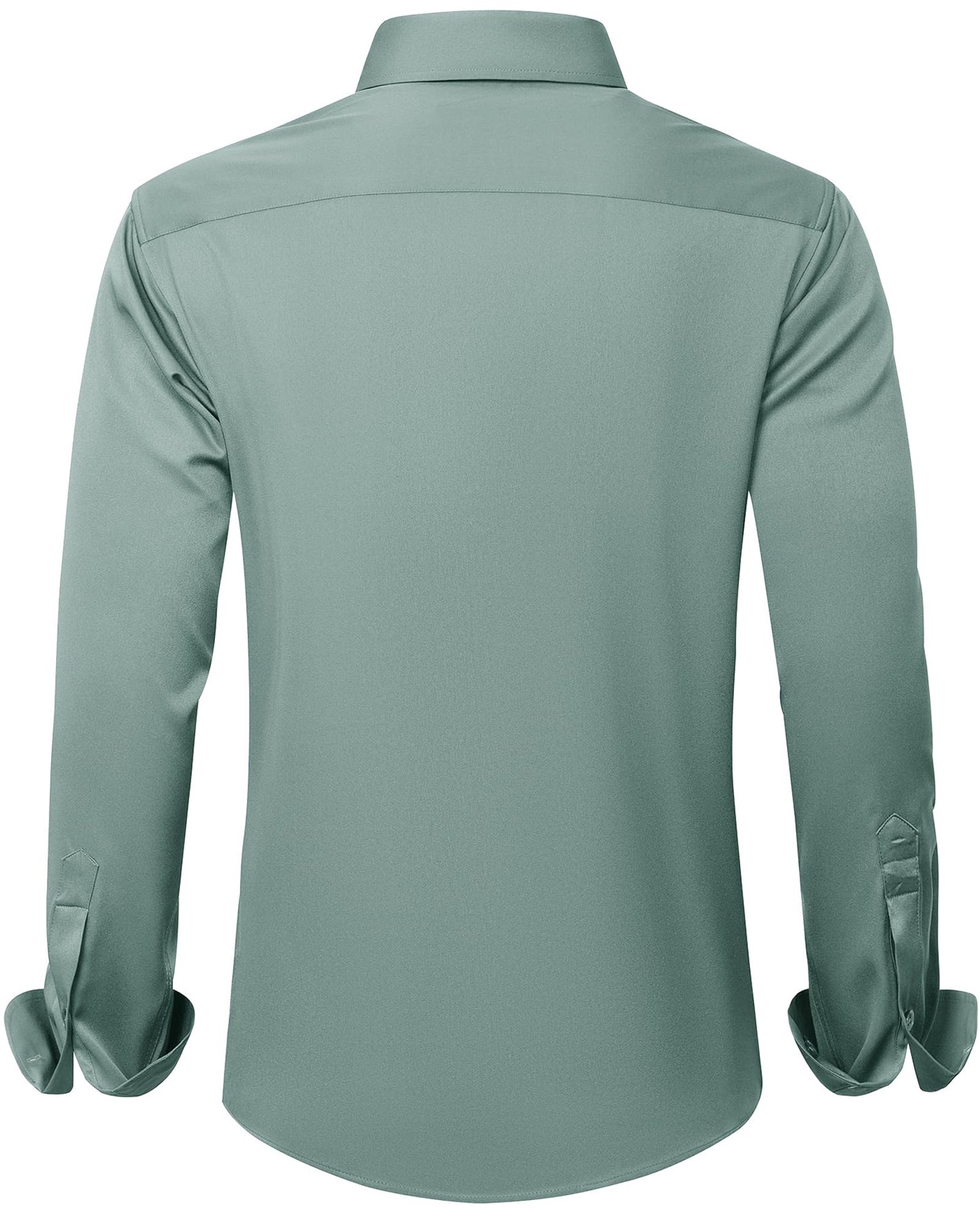 J.VER Men's Dress Shirts Solid Long Sleeve Stretch Wrinkle-Free Formal Shirt Business Casual Button Down Shirts White