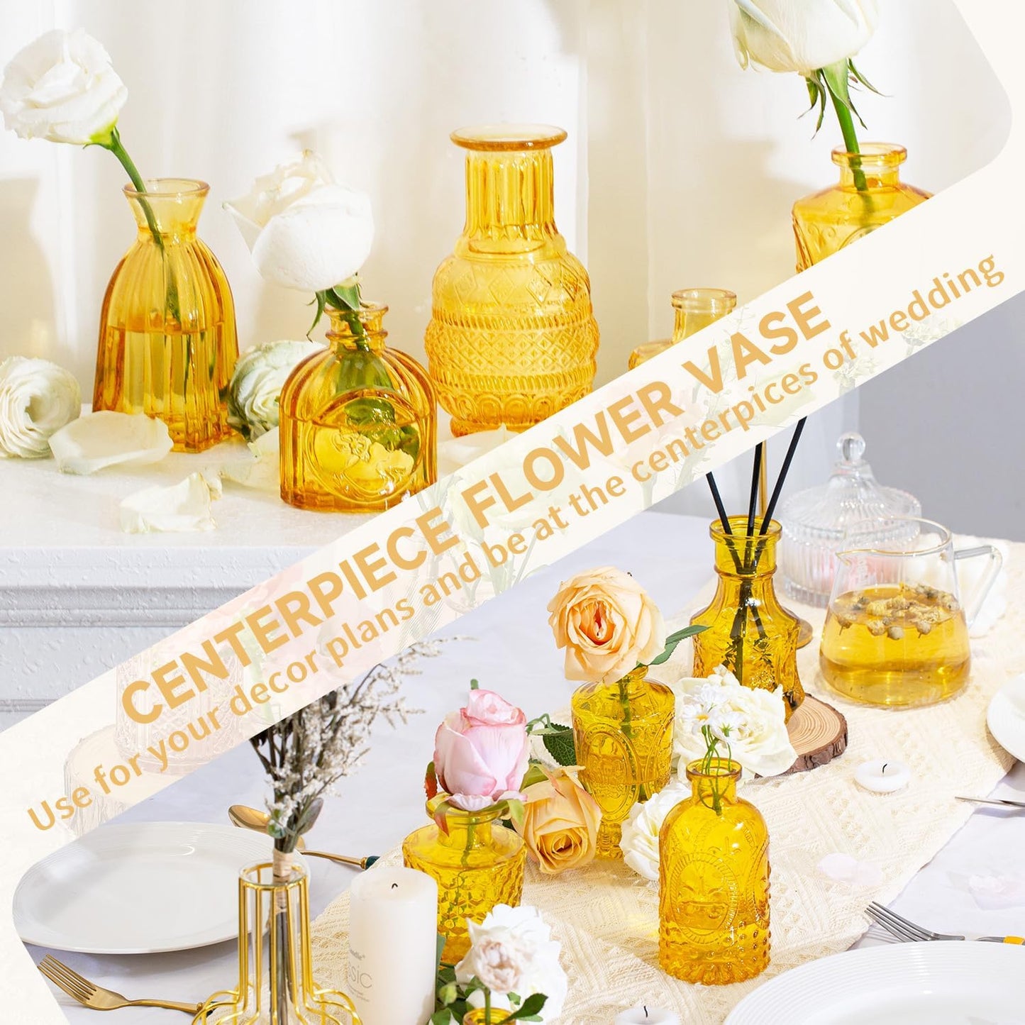 Anquephd Glass Bud Vase Set of 32PCS Wedding Centerpieces for Tables,Mini Clear Bud Vases for Flowers,Small Flower Vases Suitable for Birthday Party,Anniversary,Wedding,Baby Shower (Clear, 32PCS)