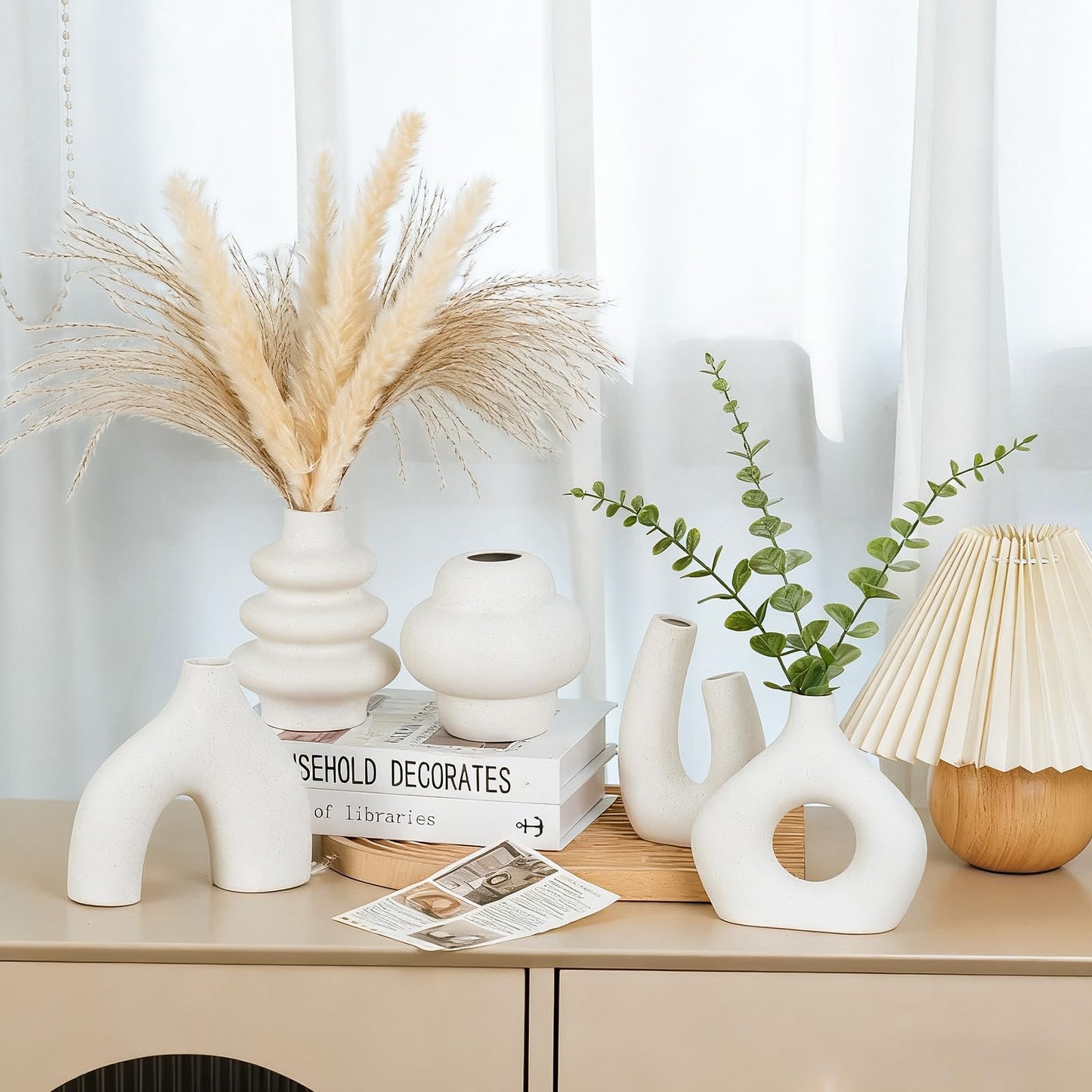 Modern Ceramic Vase Set of 5, Vases Home Decor