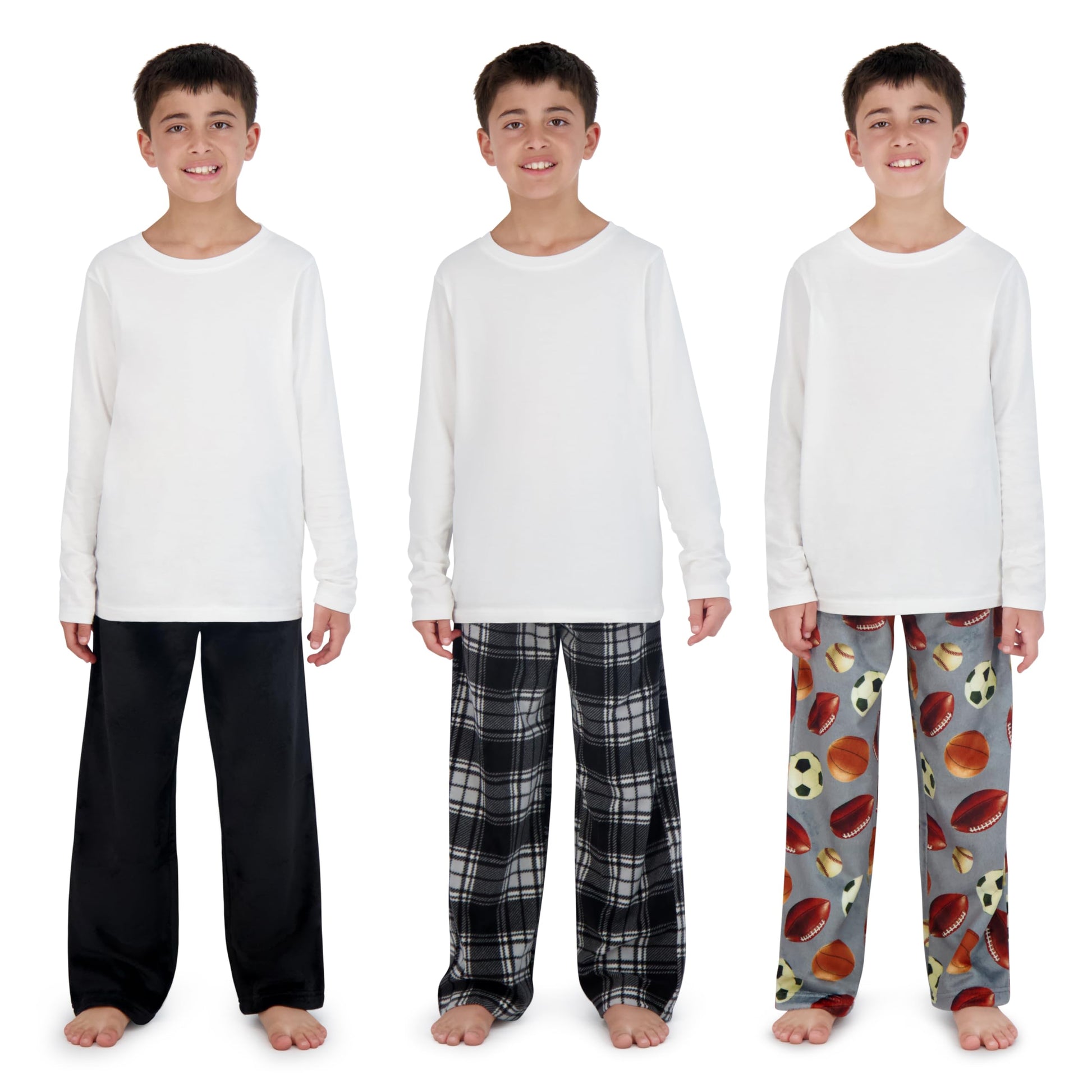 US Angels Boys Pajama Pants - 3 Pack, Boys' Sleepwear.