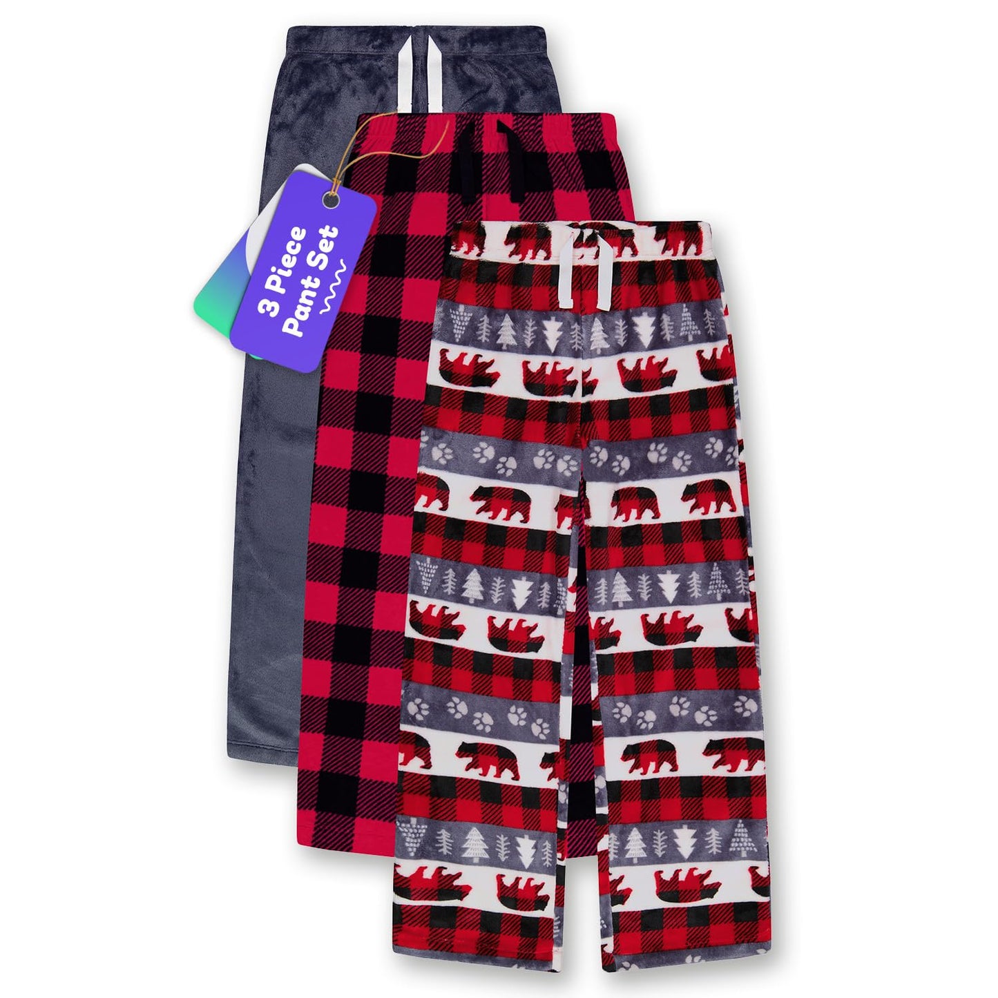 US Angels Boys Pajama Pants - 3 Pack, Boys' Sleepwear.
